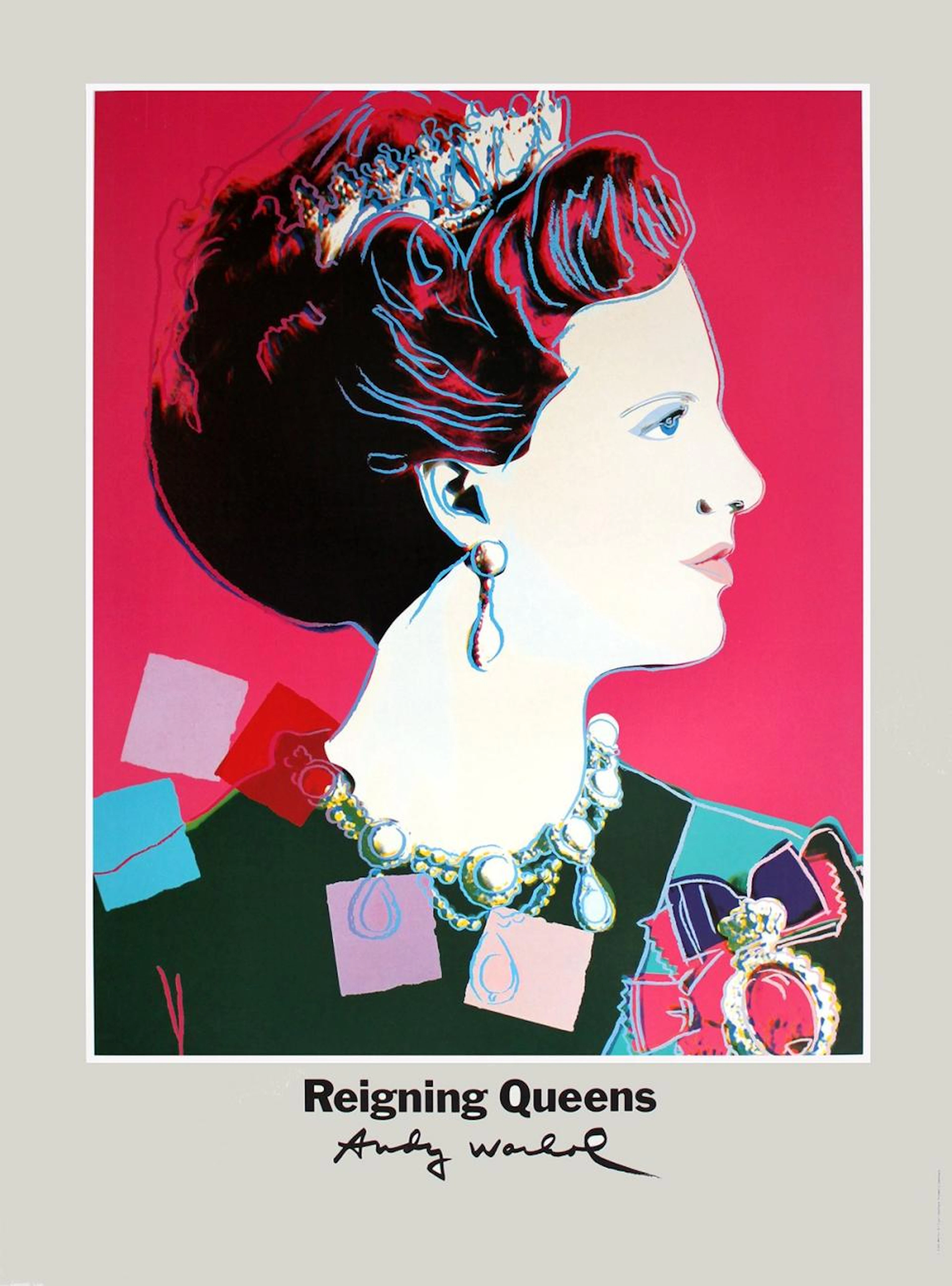 Andy Warhol - Queen Margrethe II of Denmark - 1986 Offset...
