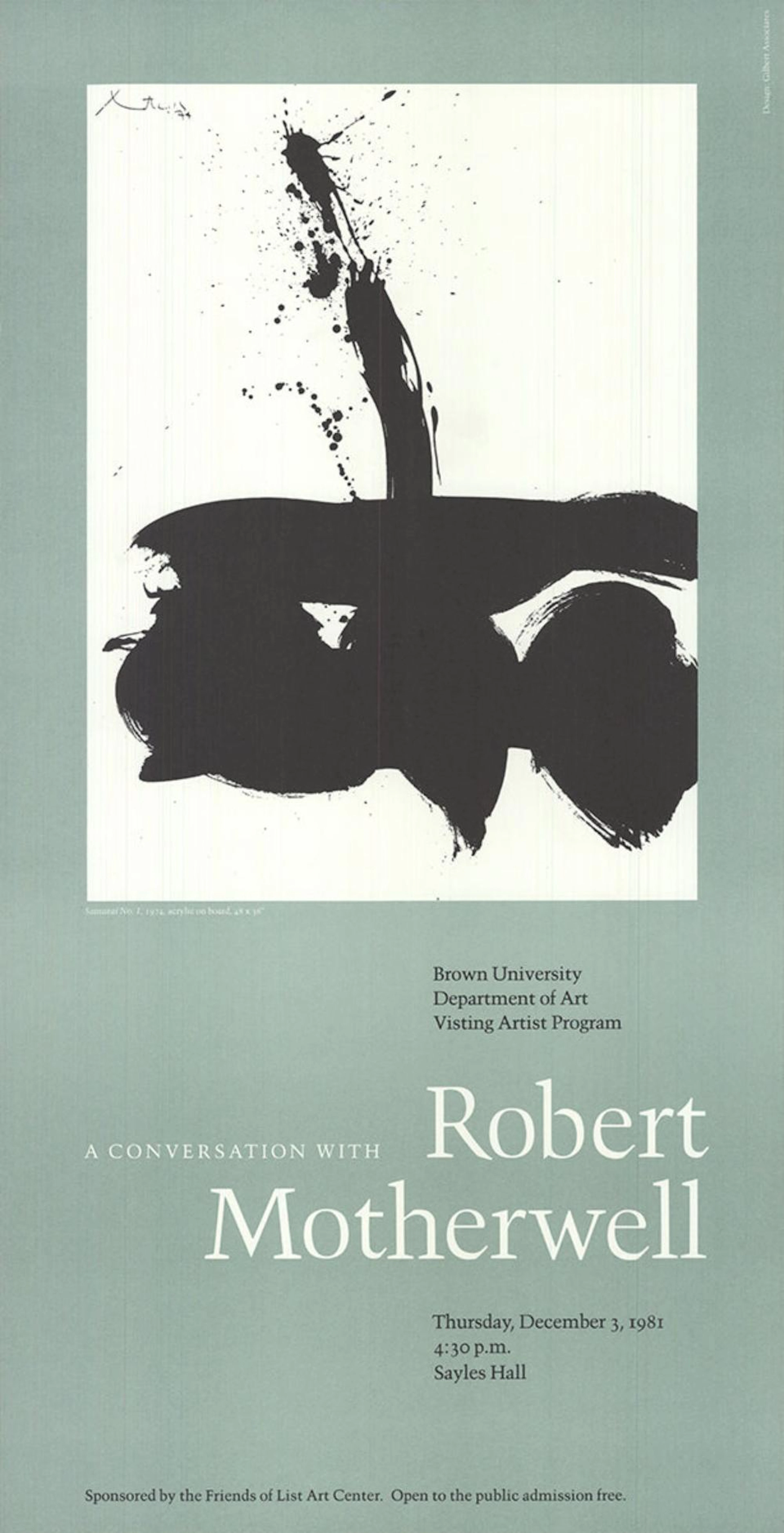 Robert Motherwell - Samurai No. 1 - 1981 Lithograph 22.5" x 11.5"