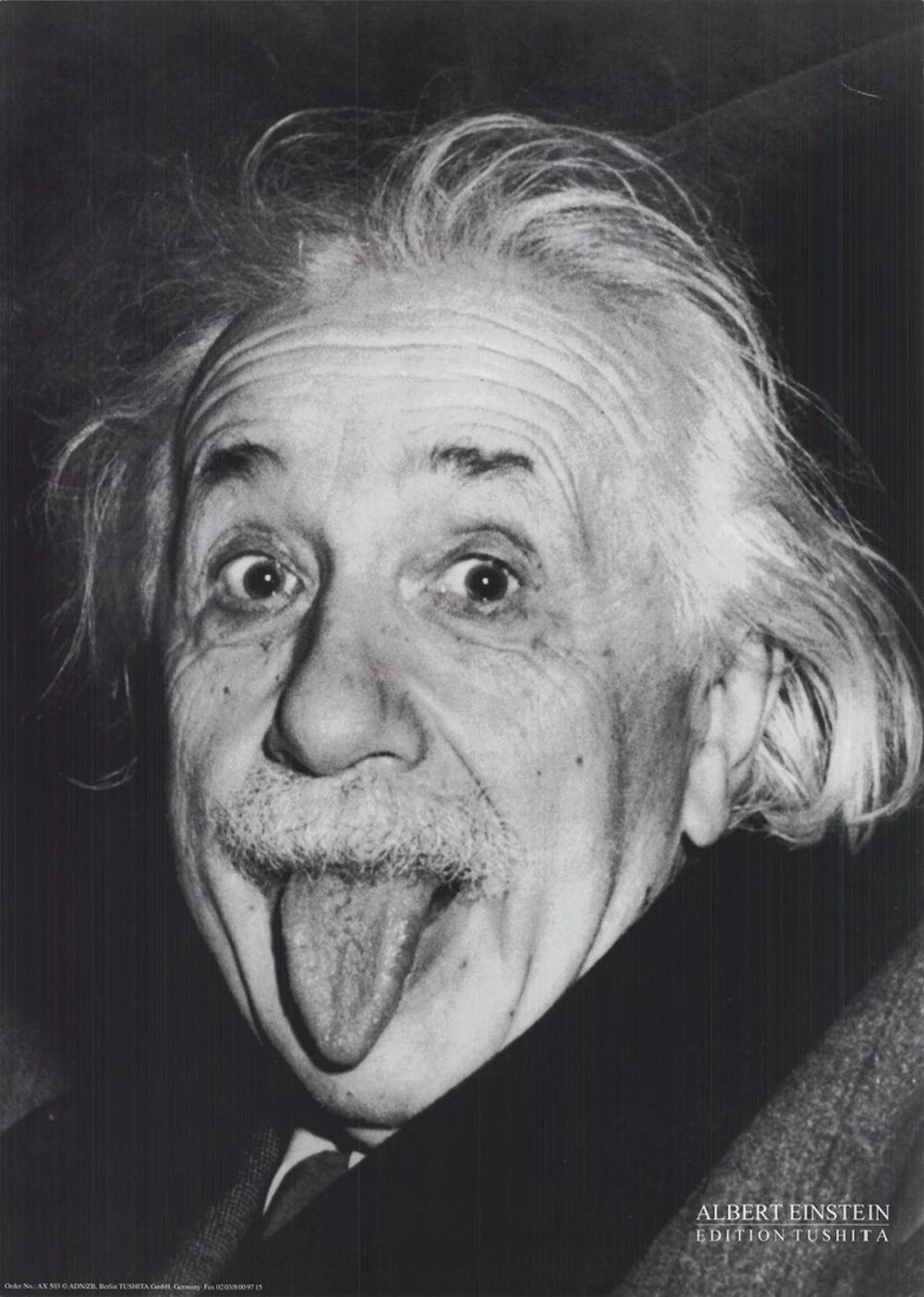 Philippe Halsman - Albert Einstein - Offset Lithograph 27.5" x 19.75"