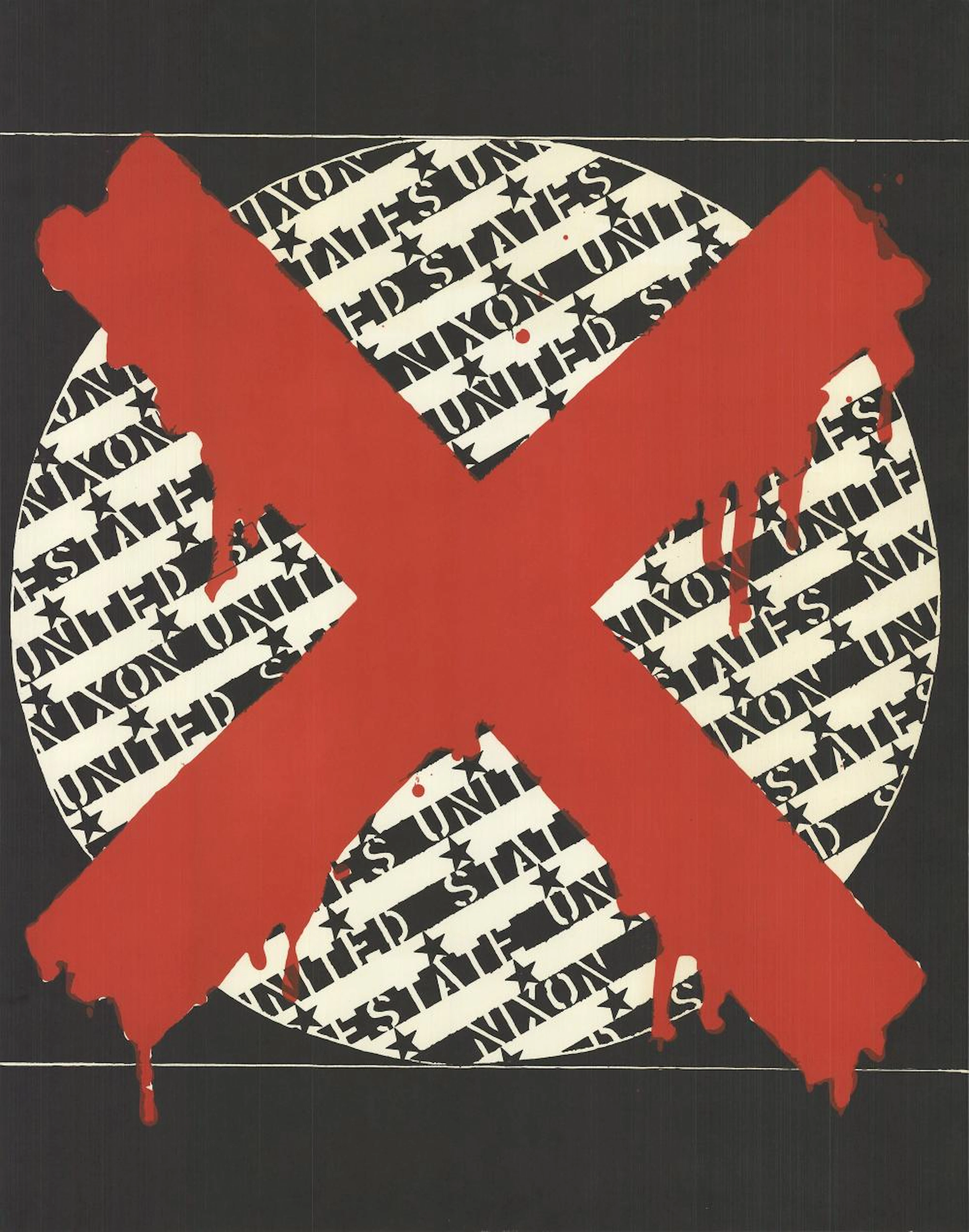 Artist Unknown - No to Nixon - 1968 Lithograph 33.25" x 26"