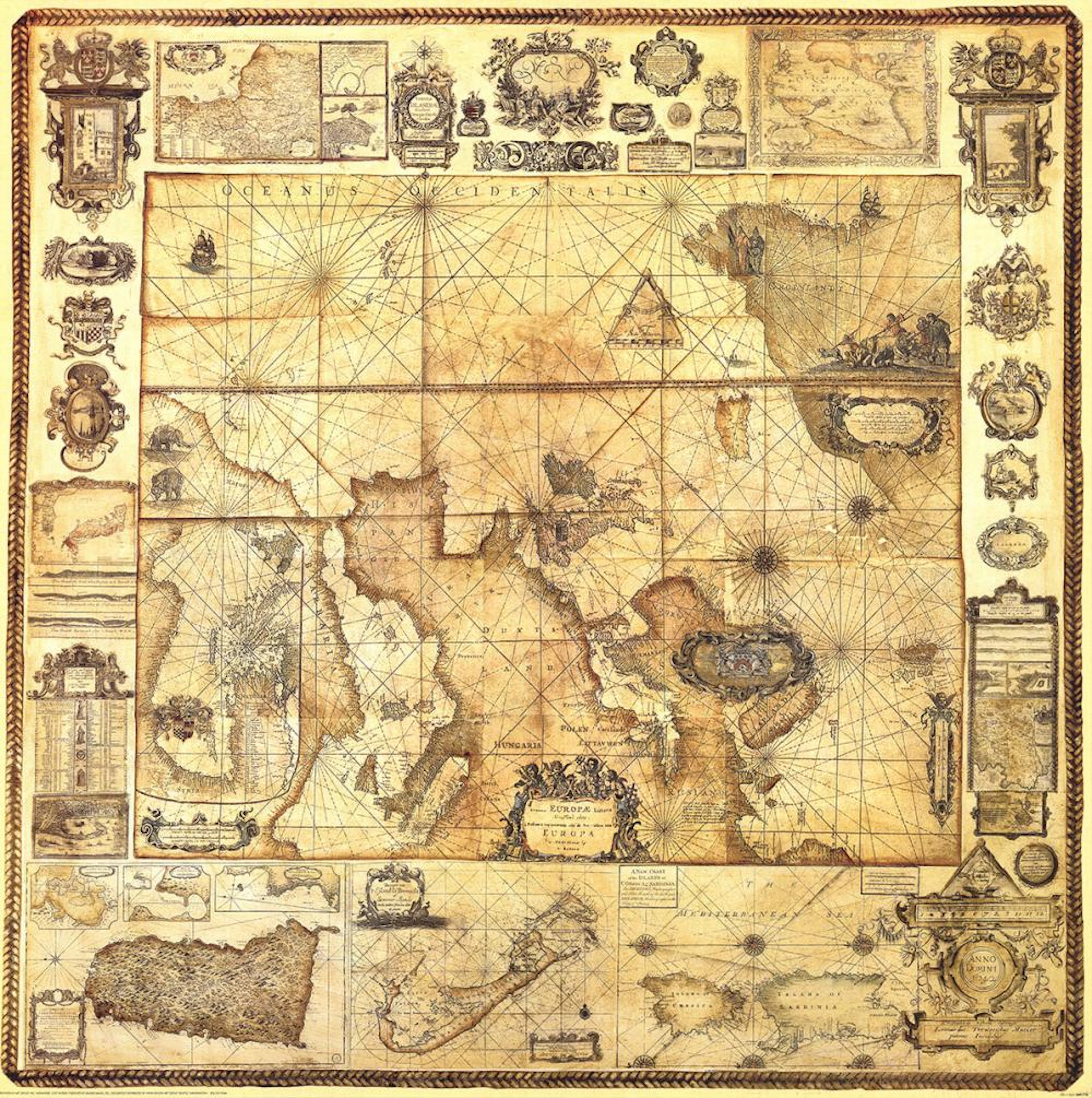 Artist Unknown - Lost World - 1998 Offset Lithograph 35" x 35"