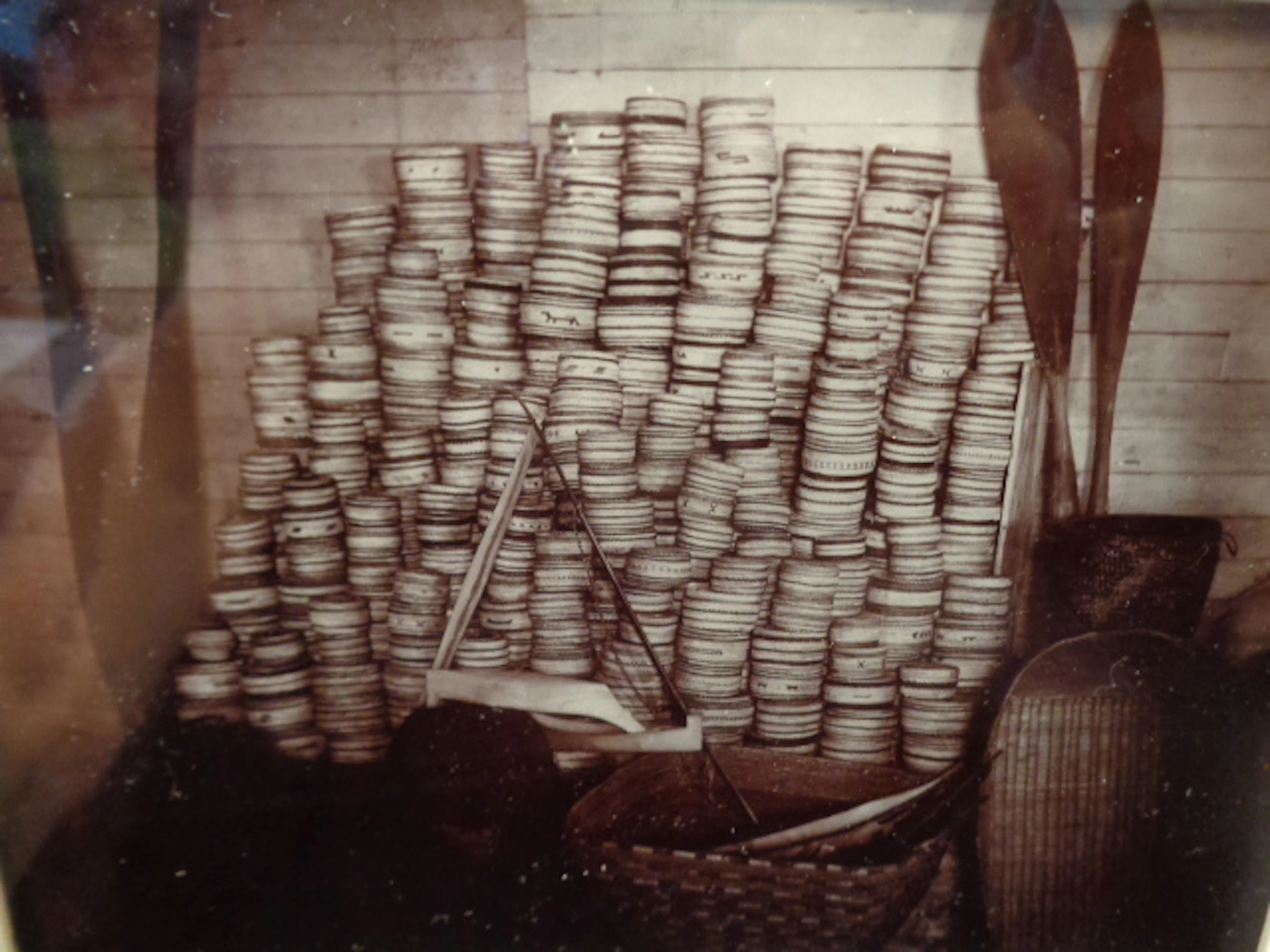 Antique Photograph of NW Indian Baskets