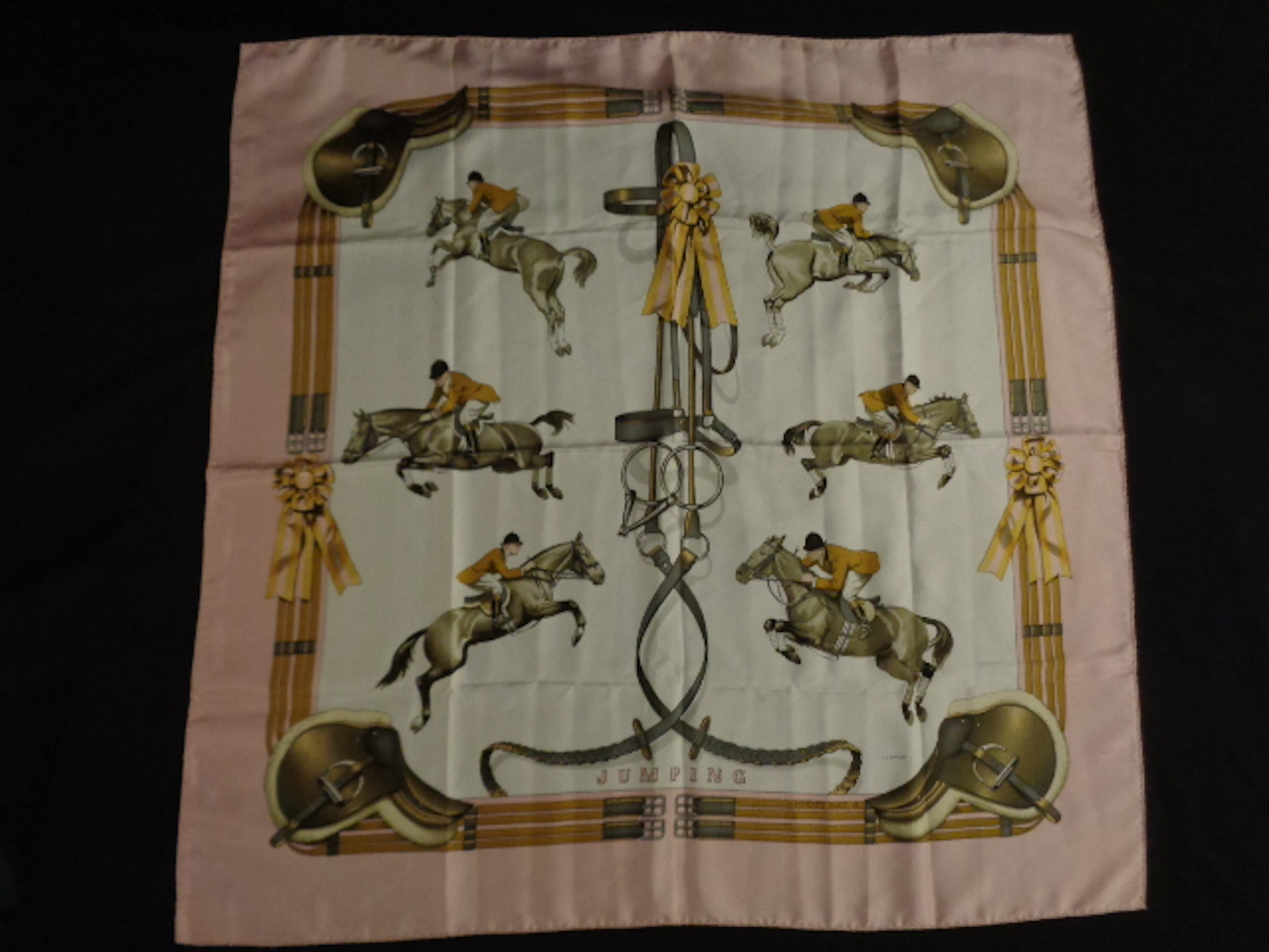 Vintage Hermes "Jumping" Silk Scarf