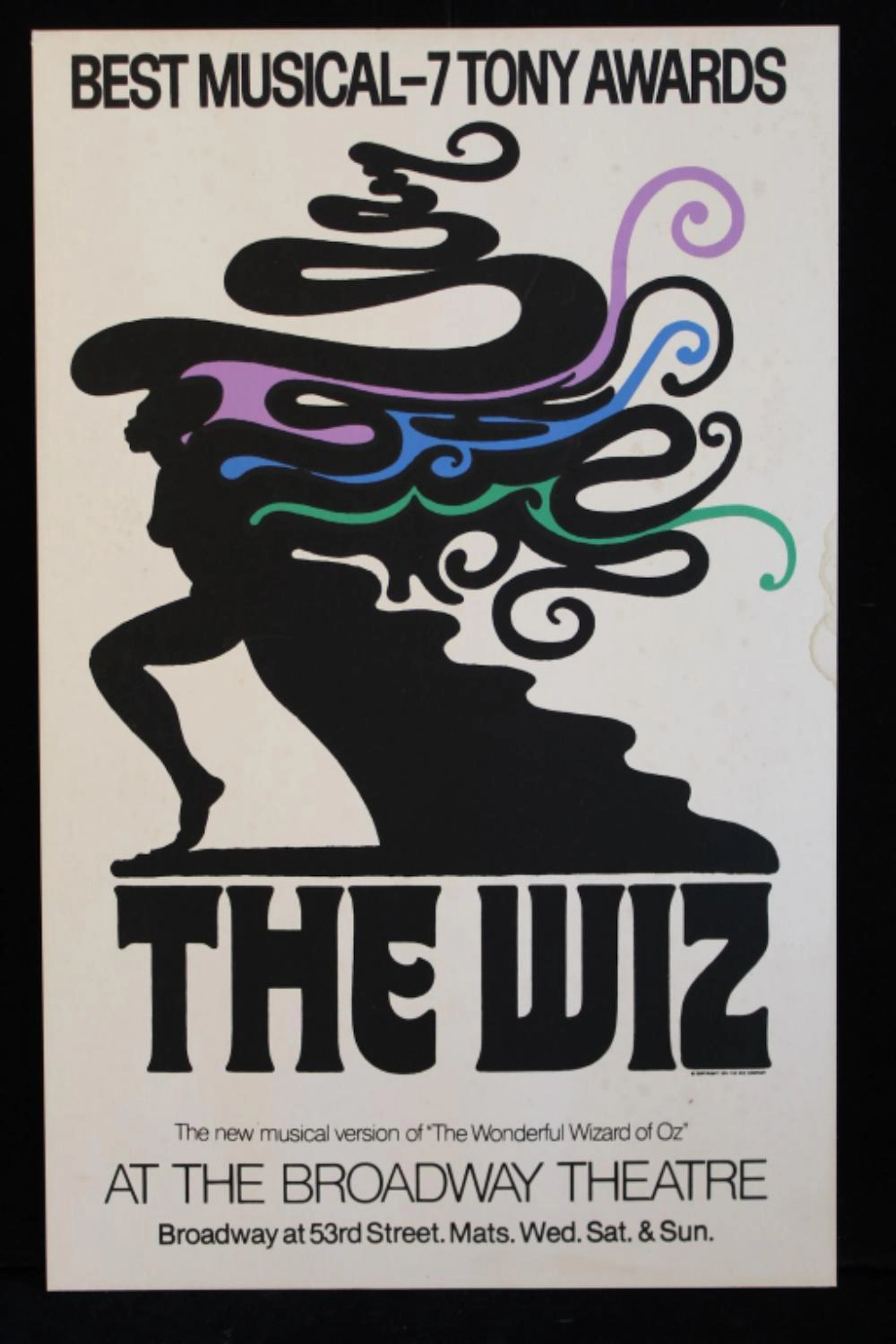1970s The WIZ Broadway Theater Window Card Poster