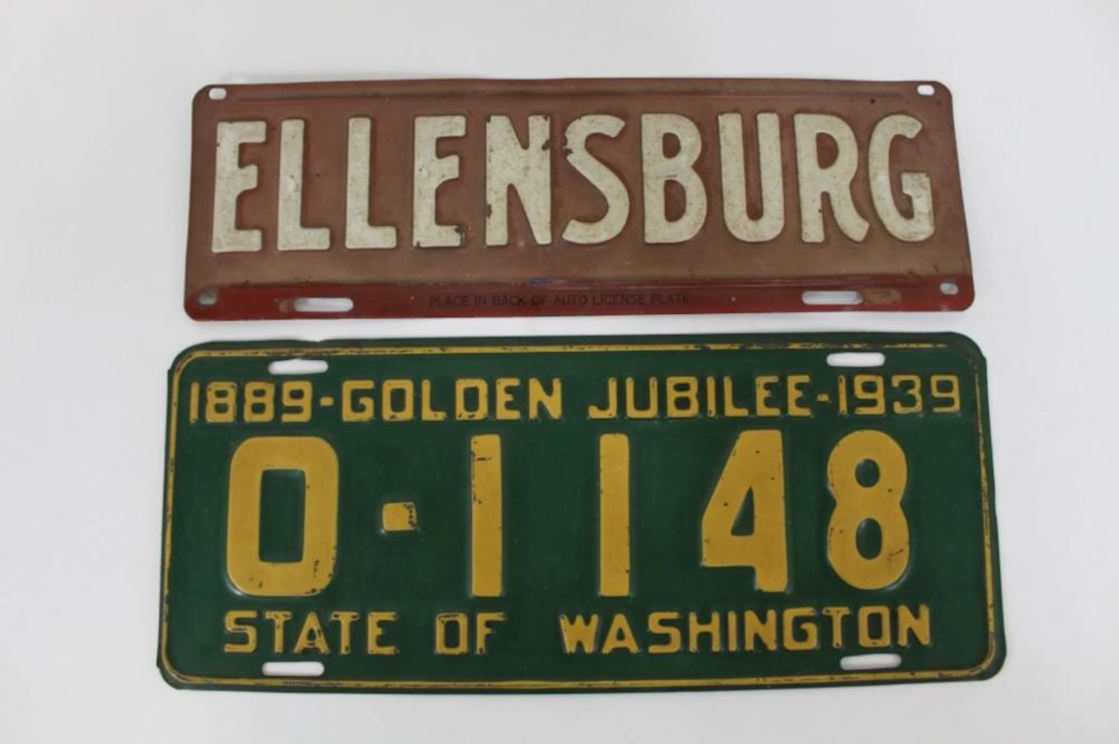Washington State 1939 Jubilee License Plate