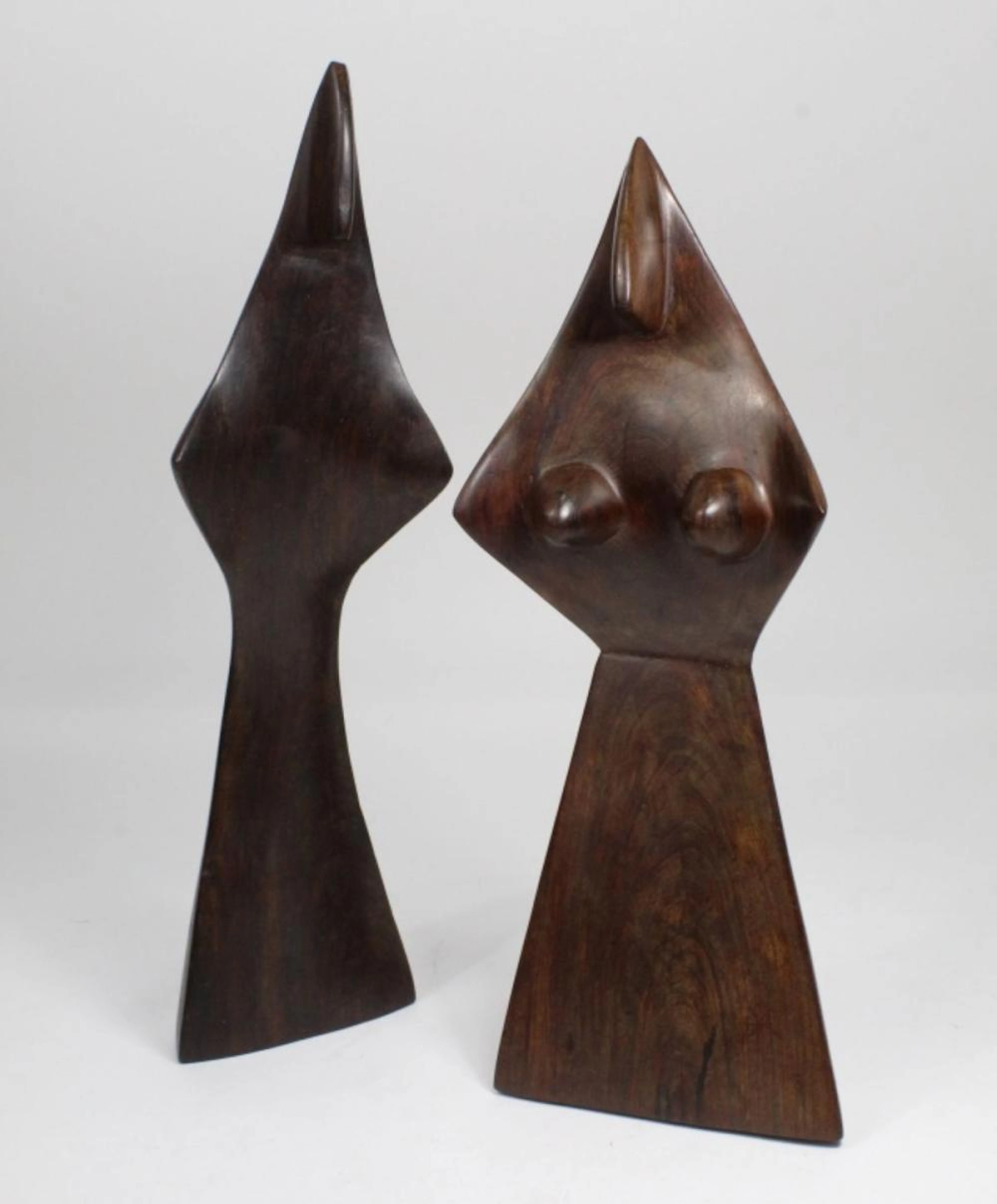 Mid Century Surreal Absract Rosewood Sculptures