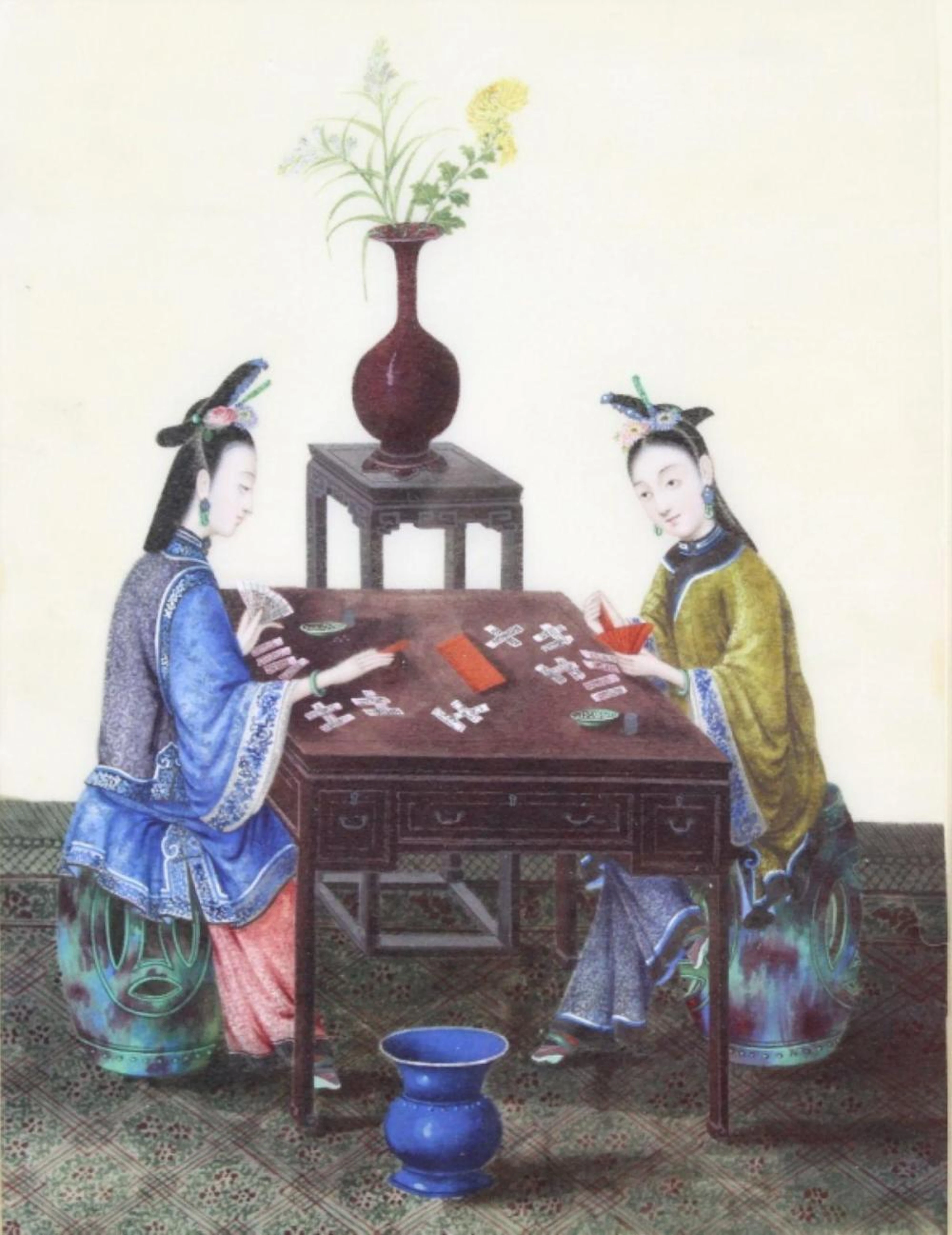 Early 19th C. Chinese Canton Painting on Rice Paper