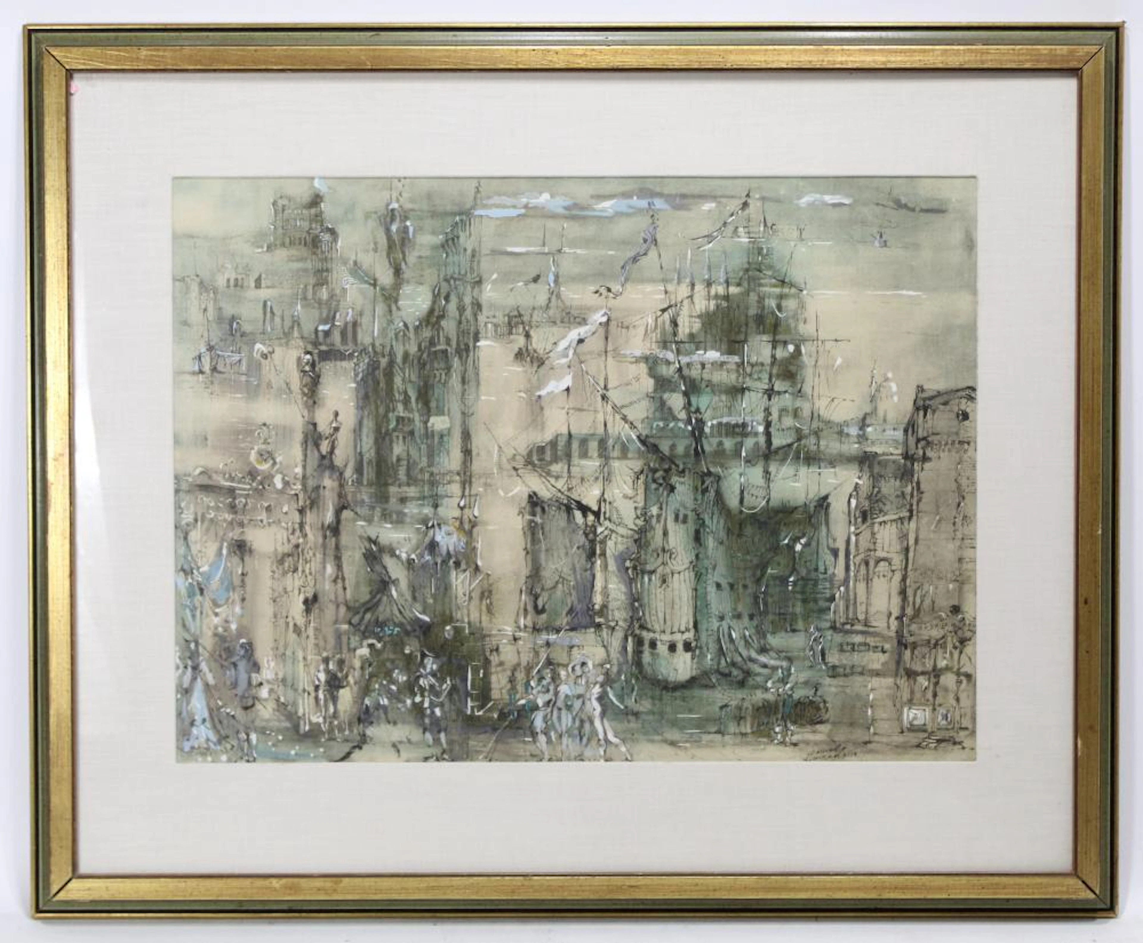 DANIEL LOURADOUR (1930-2007) MIXED MEDIA LITHOGRAPH