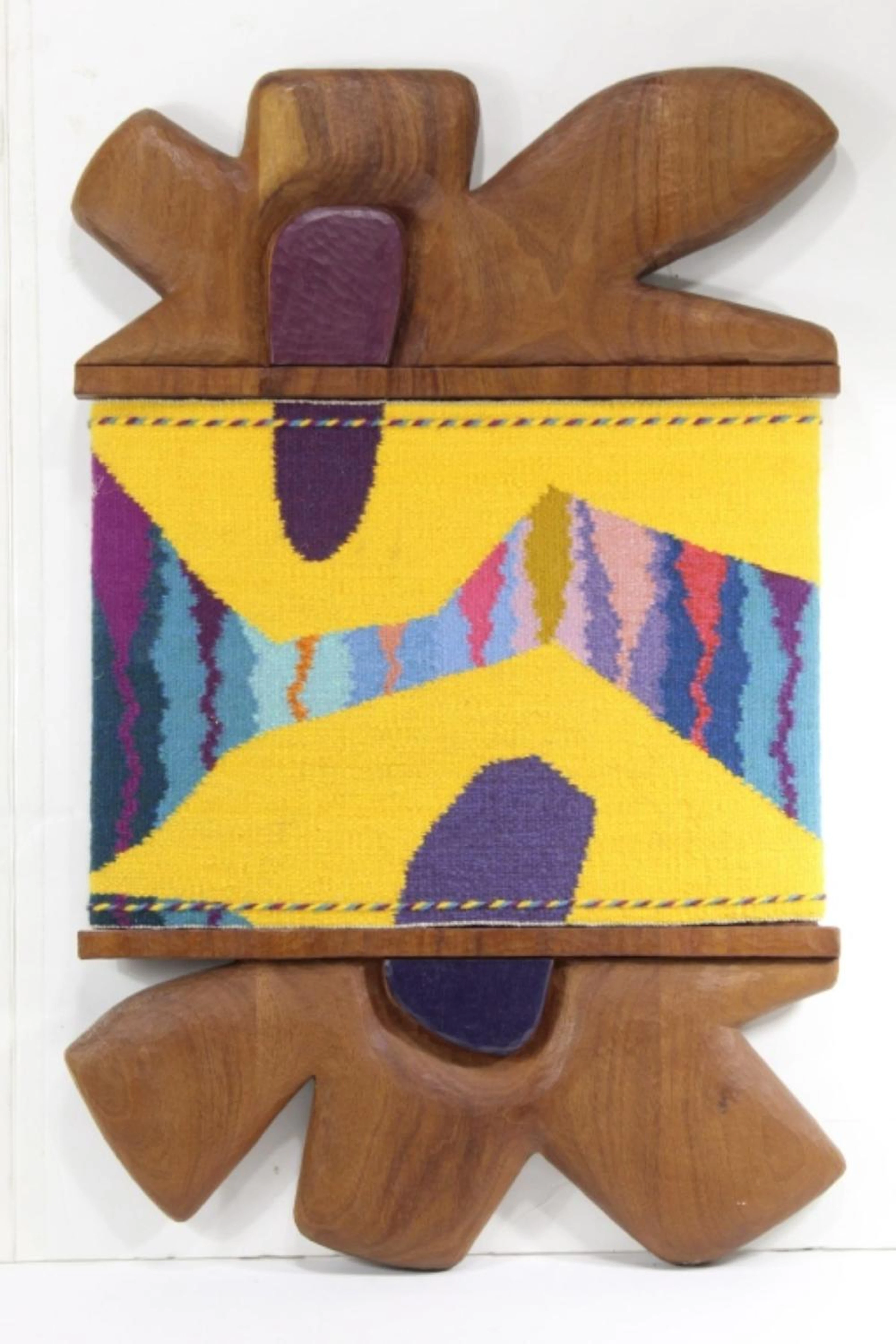 MONICA SETZIOL-PHILLIPS CARVED MAHOGANY AND WOOL
