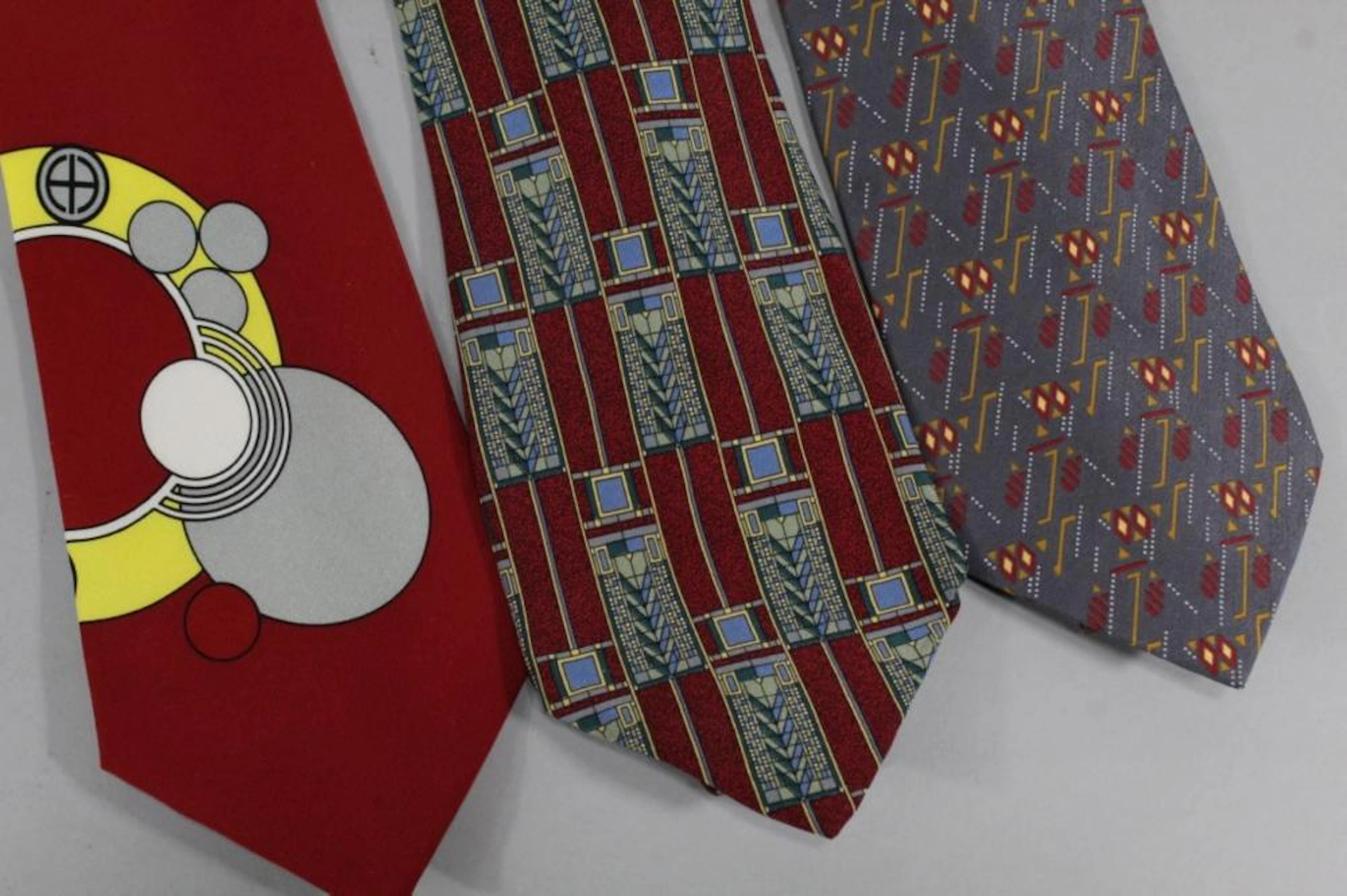 3 FRANK LLOYD WRIGHT SILK NECK TIES
