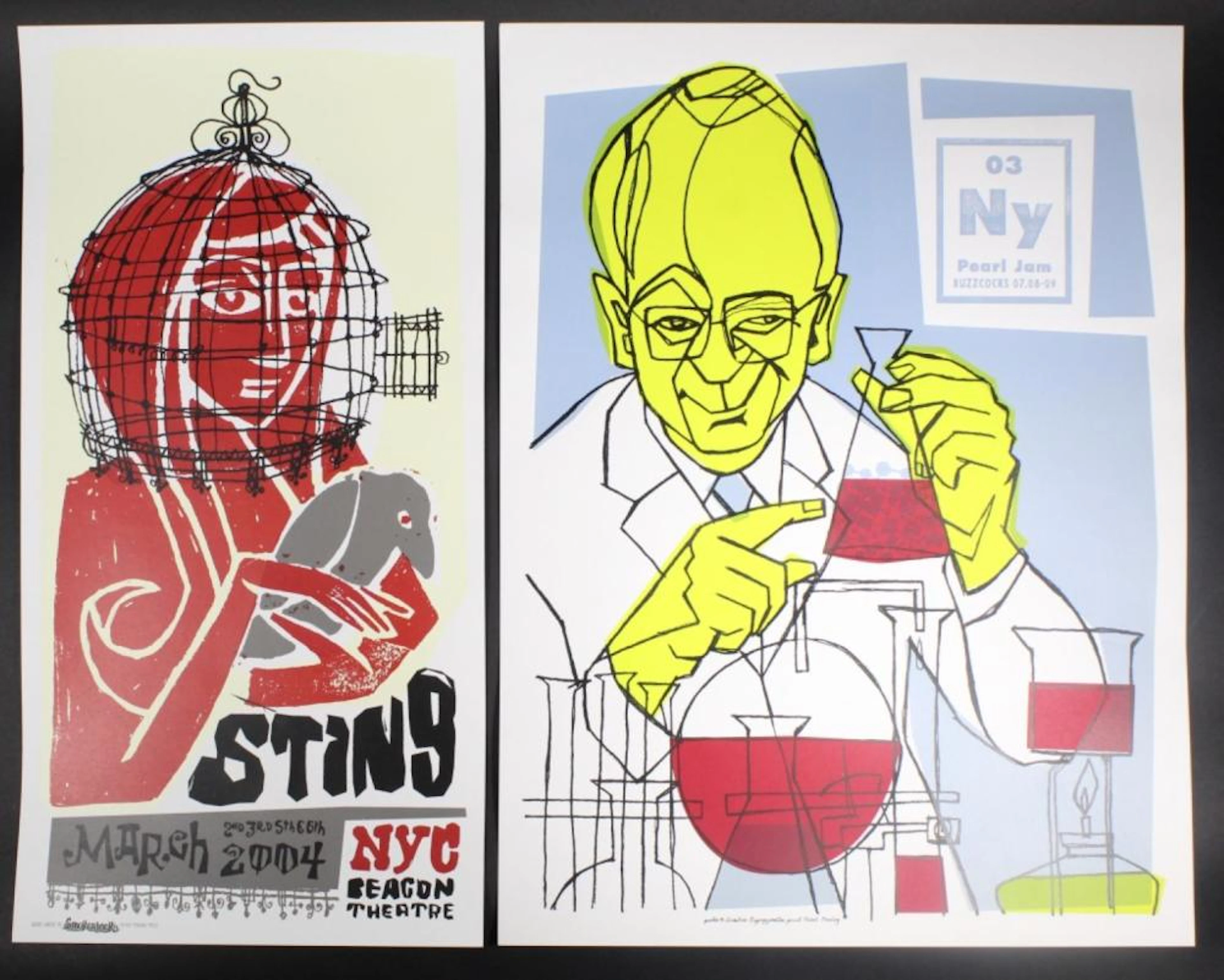 VINTAGE STING, PEARL JAM POSTERS AMES BROS