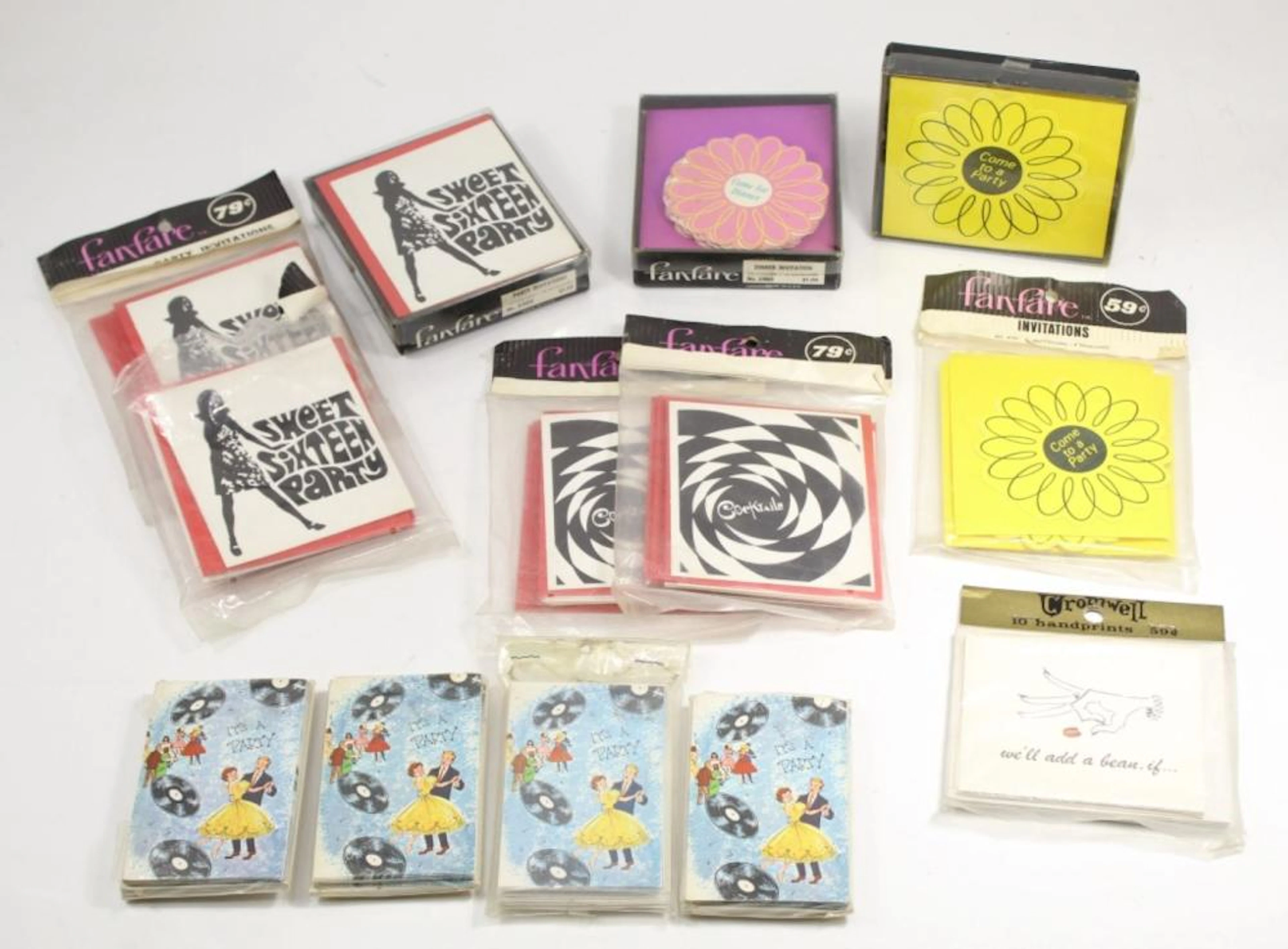 MID CENTURY MOD PARTY INVITATIONS FANFARE