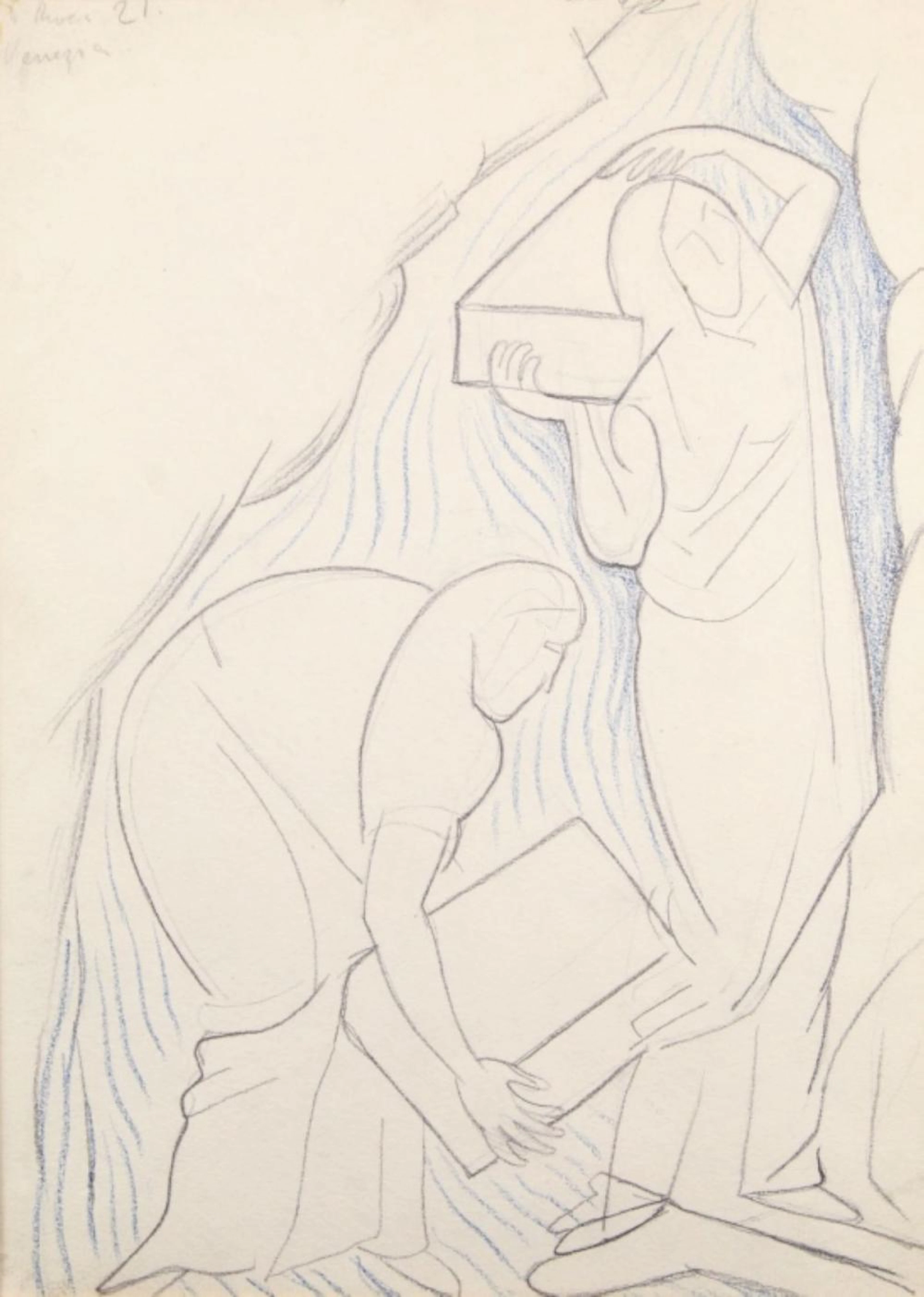 DIEGO RIVERA "VENEZIA" PENCIL SKETCH, 1921