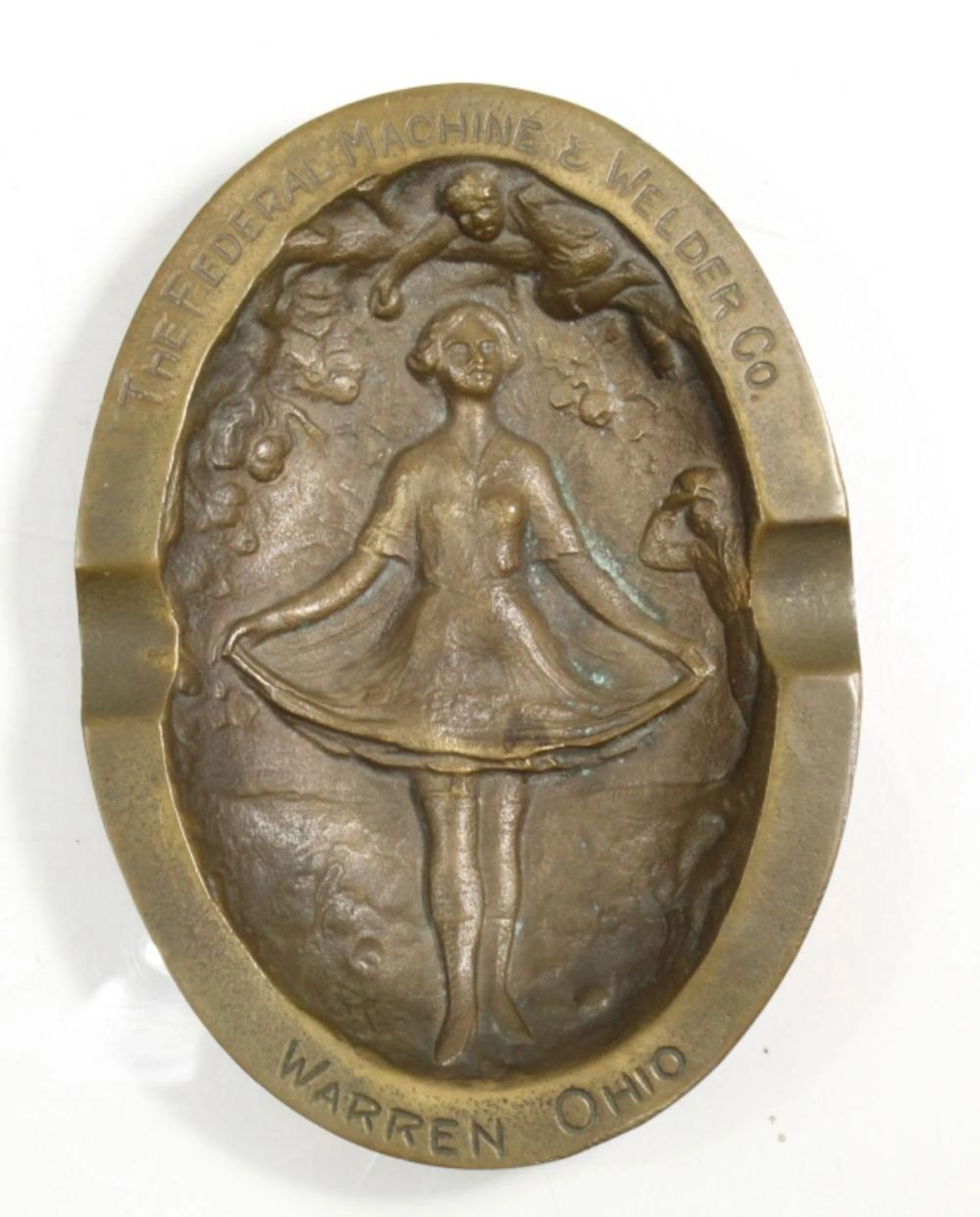 VINTAGE BRASS SPOT-BUTT AND SEAM WELDERS ASHTRAY