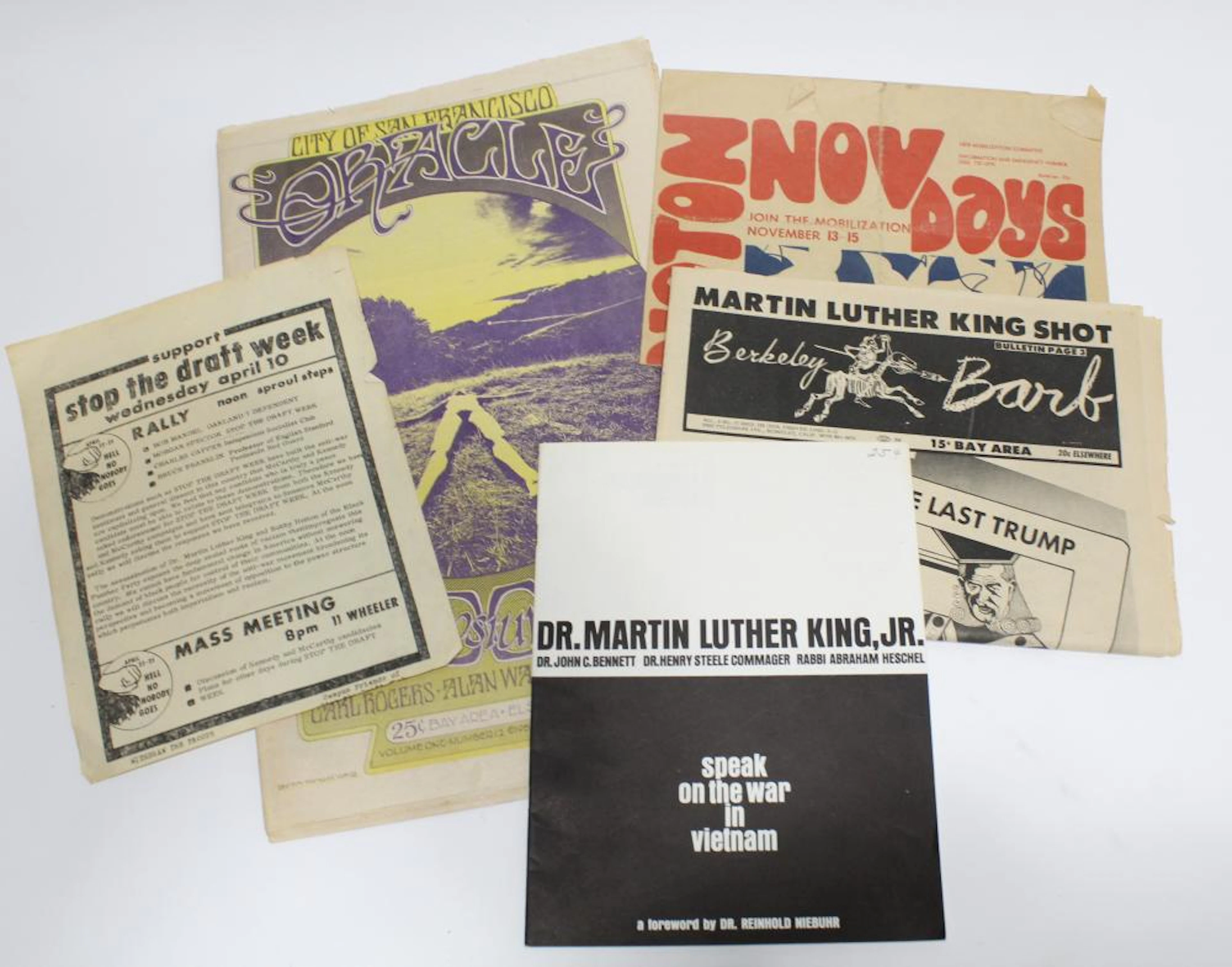 LOT 1960's POLITICAL EPHEMERA WAR / MLK / SF