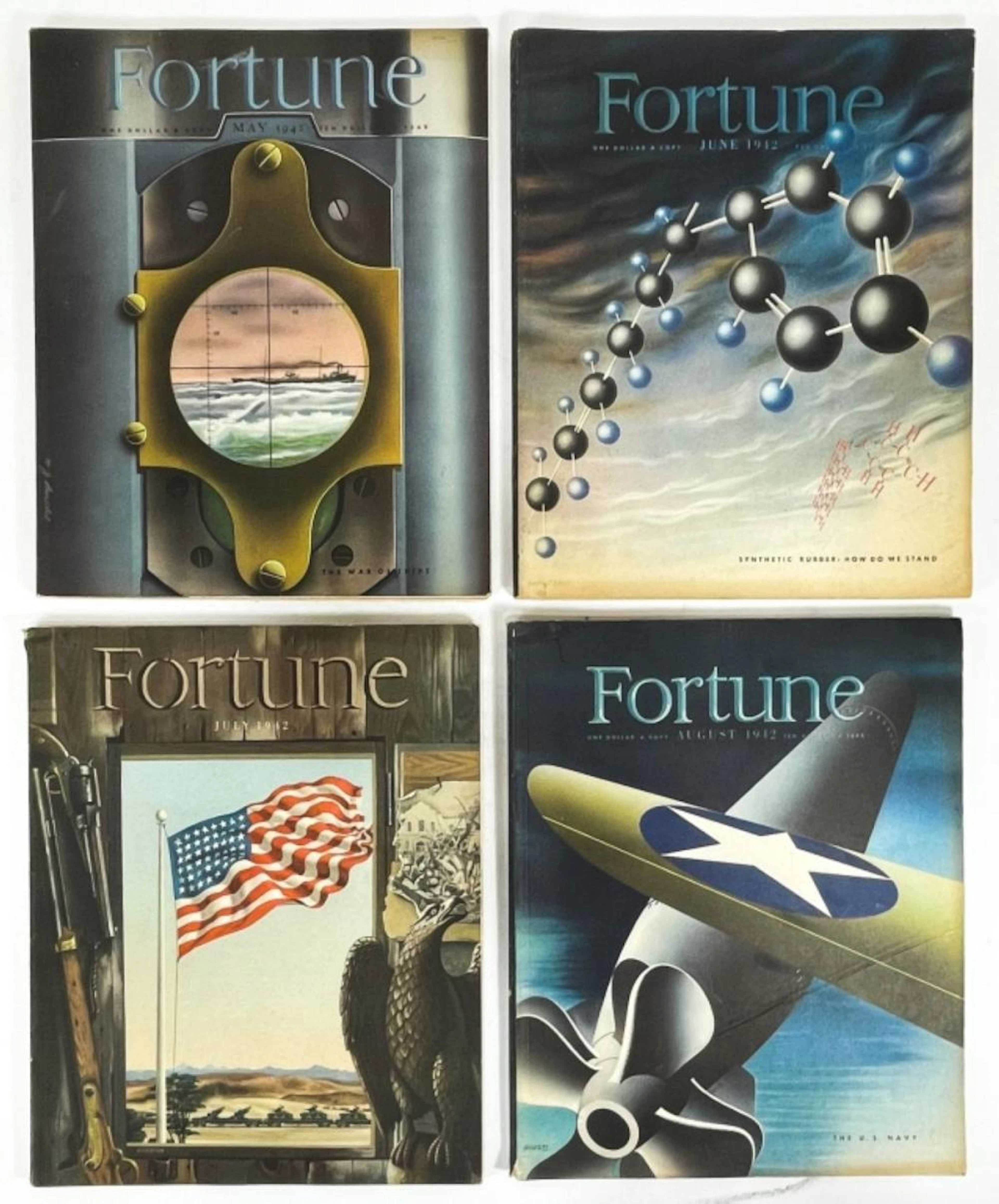 COMPLETE SET 12 FORTUNE MAGAZINES 1942