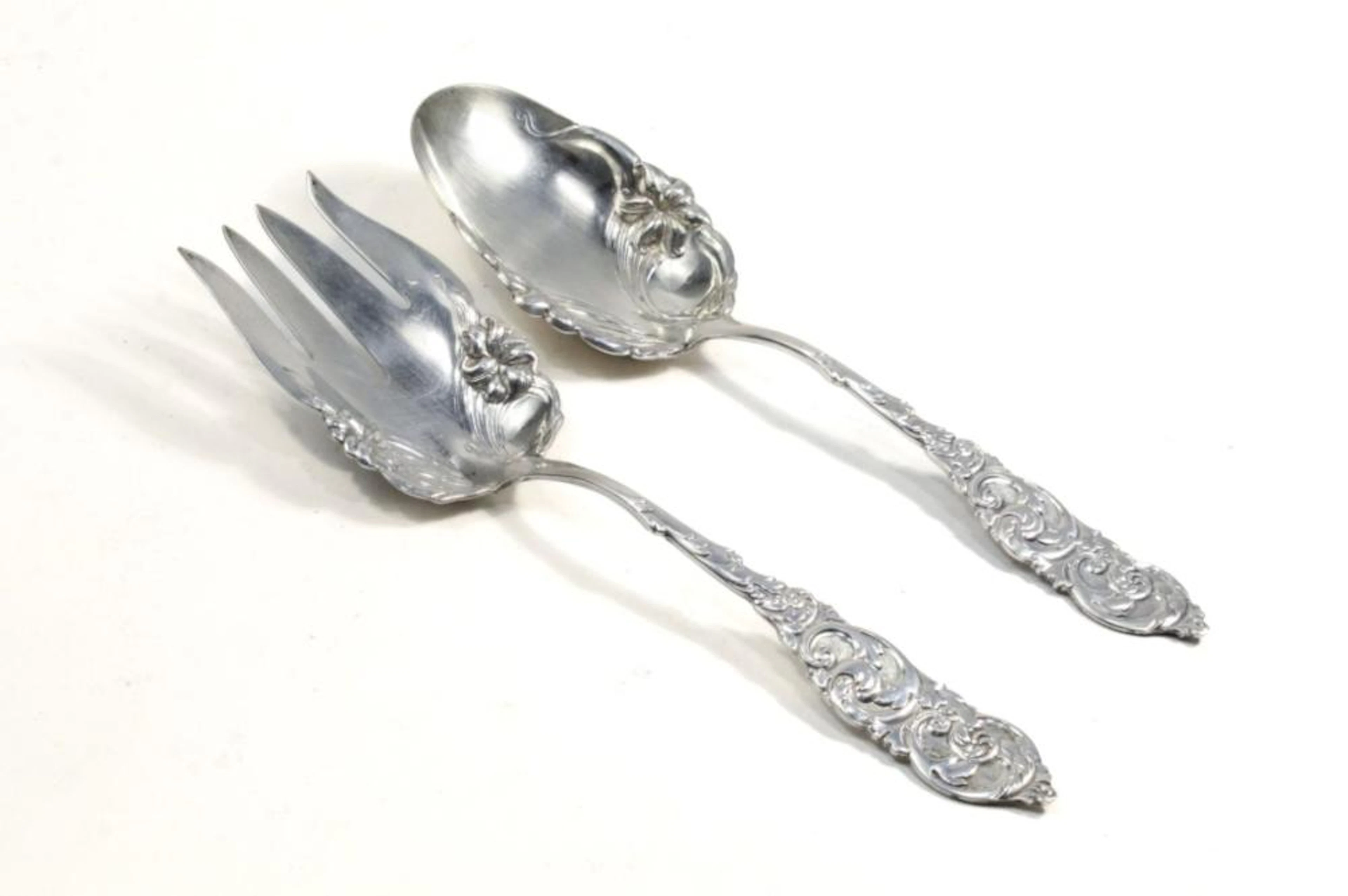 AMSTON GLADSTONE STERLING SERVING FORK & SPOO
