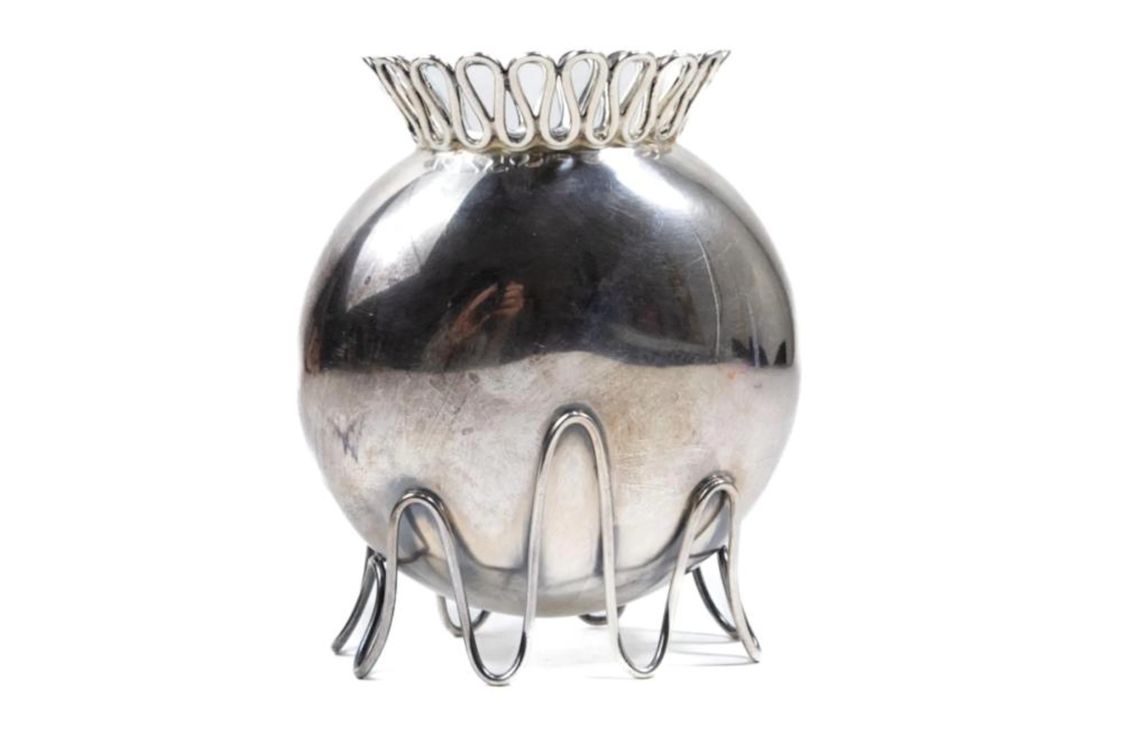 MODERNIST STERLING SILVER VASE OPAISA PERU