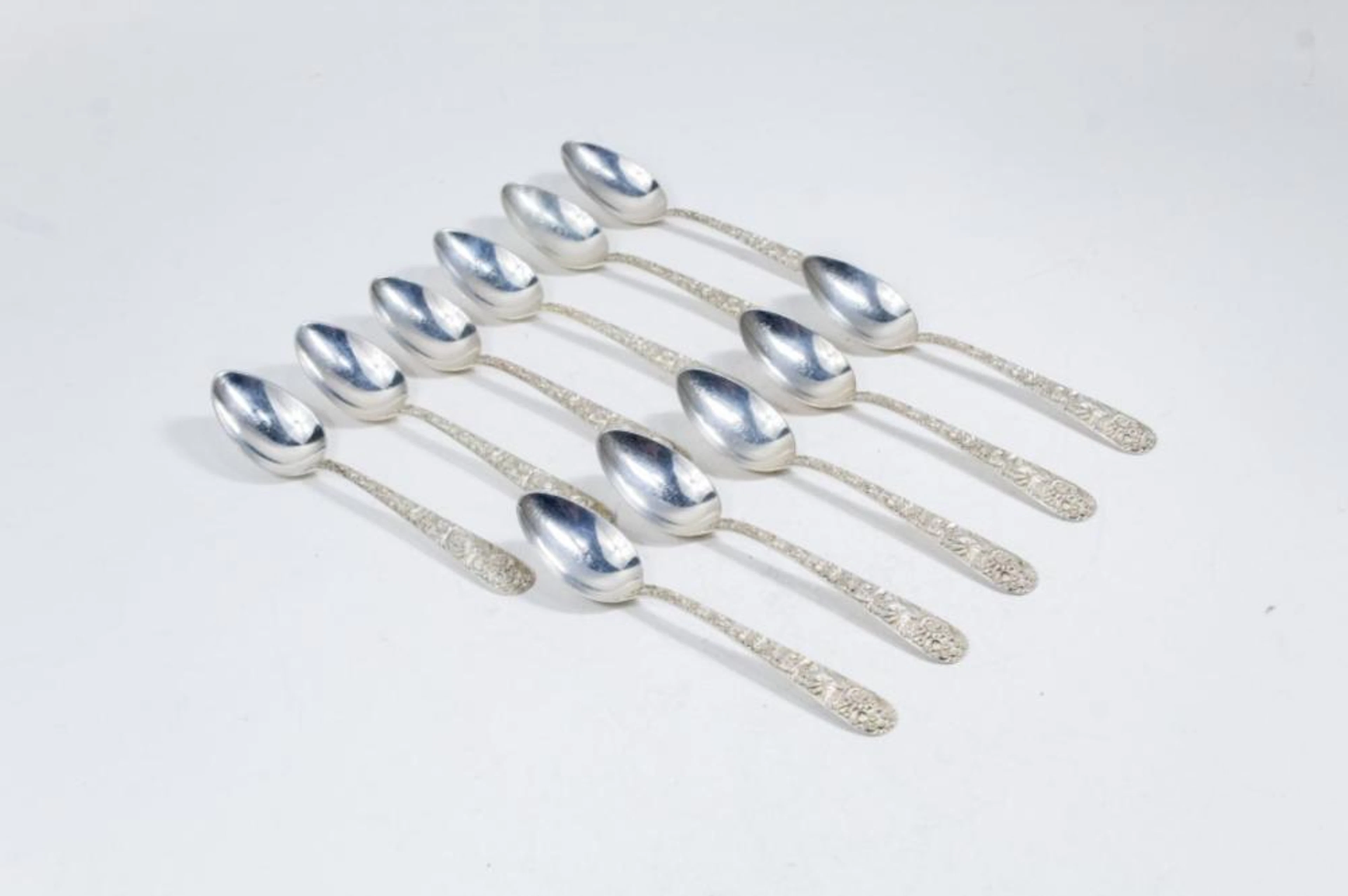 S. KIRK & SON REPOUSSE STERLING TEASPOONS