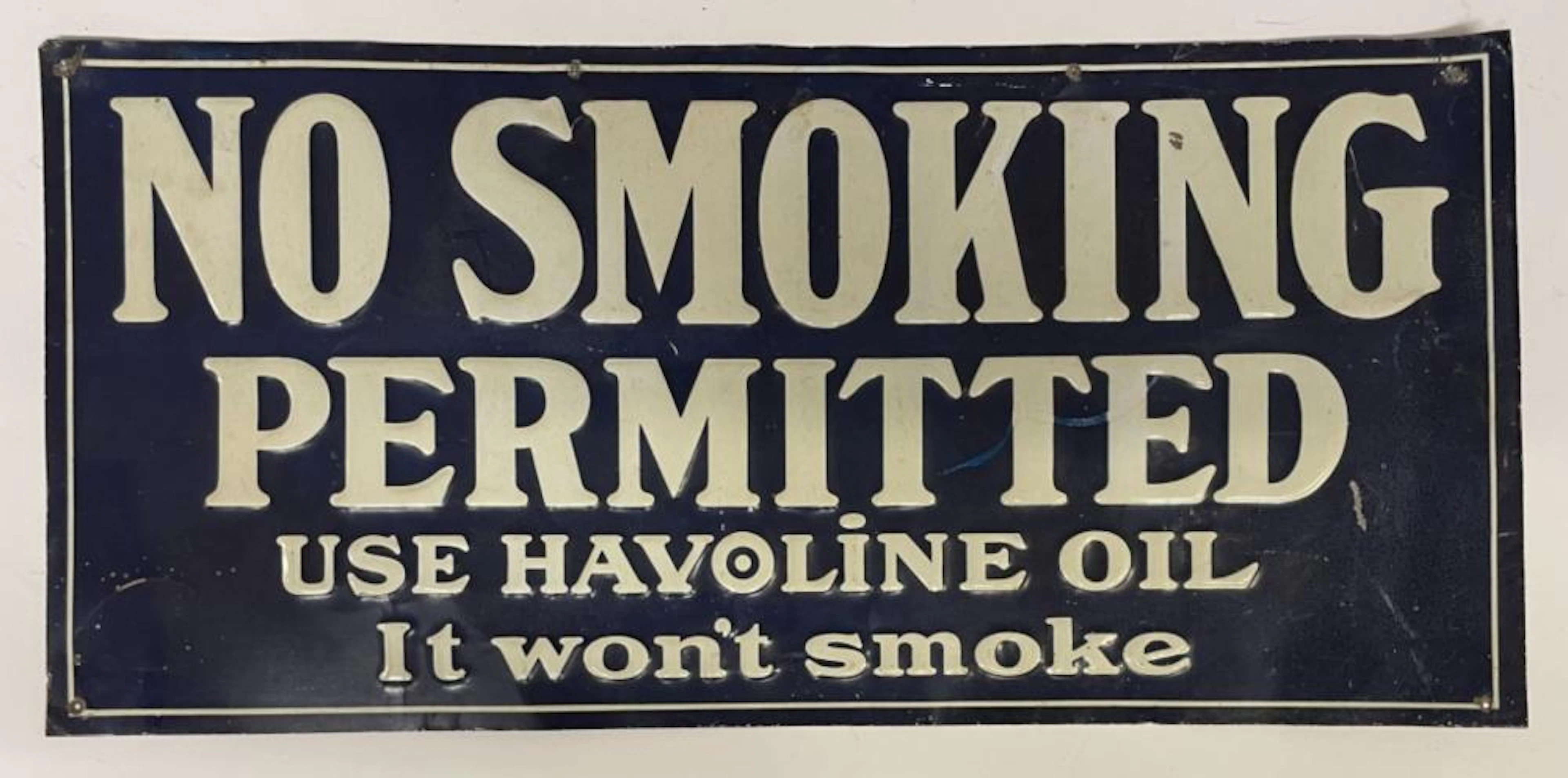 VINTAGE HALVOLINE EMBOSSED METAL ADVERTISING SIG