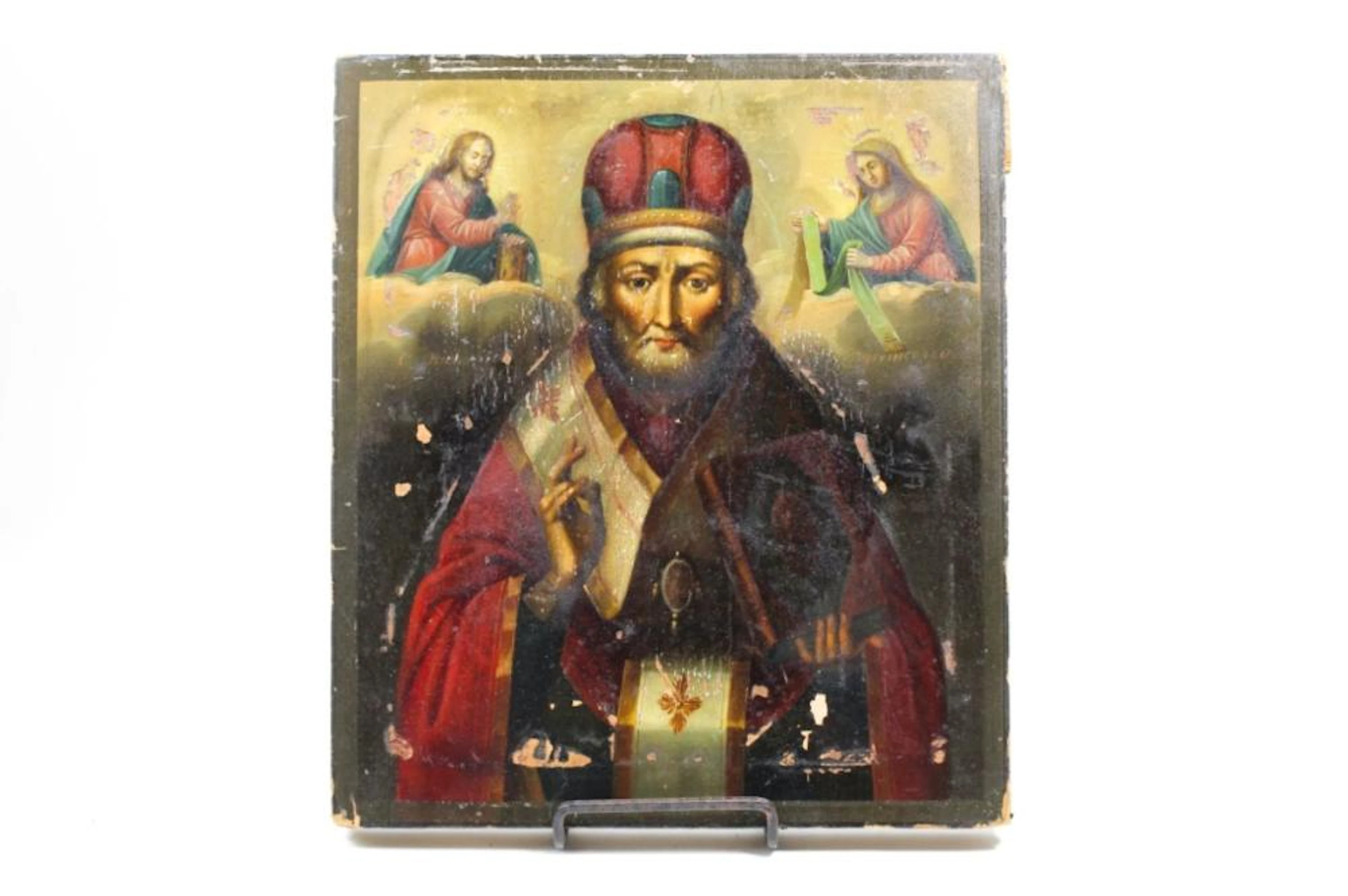 RUSSIAN ICON OF ST NICHOLAS, CIRCA 19TH CENTURY