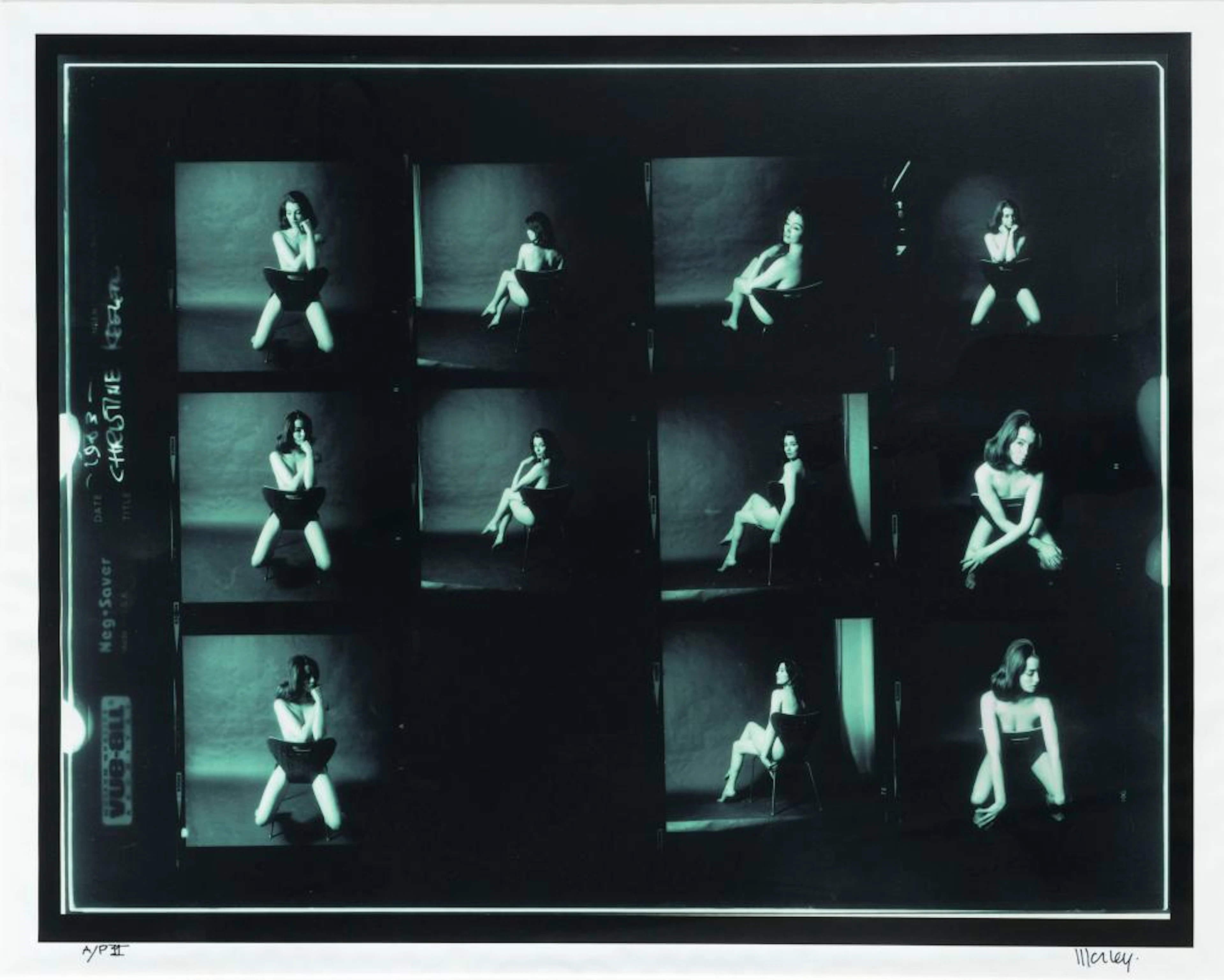 LEWIS MORLEY, CHRISTINE KEELER CONTACT SHEET, 1963