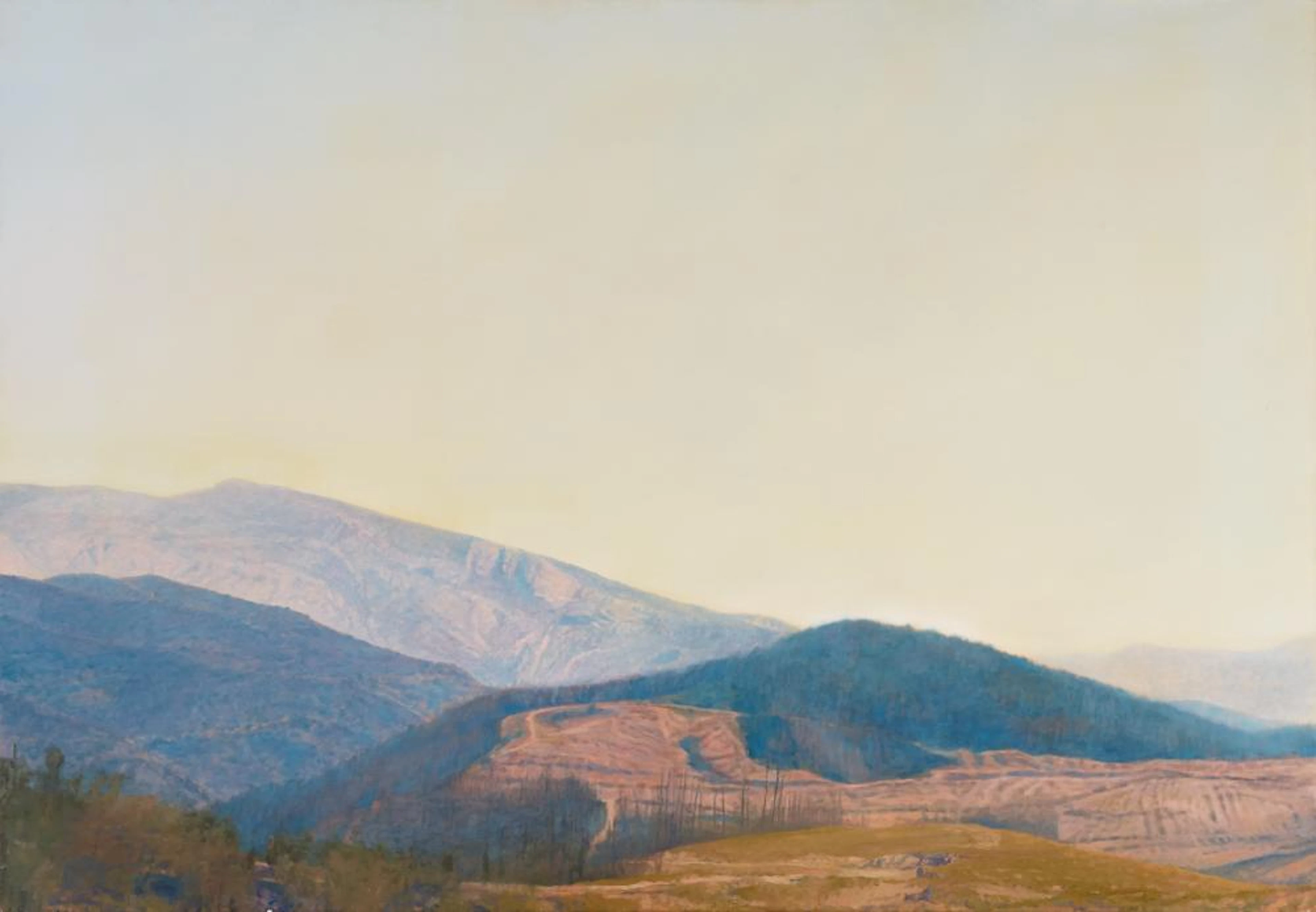 CHRIS LANGLOIS, LANDSCAPE (BLUE BROWN RED) NO. 34, 2ND VARIATION, 2005