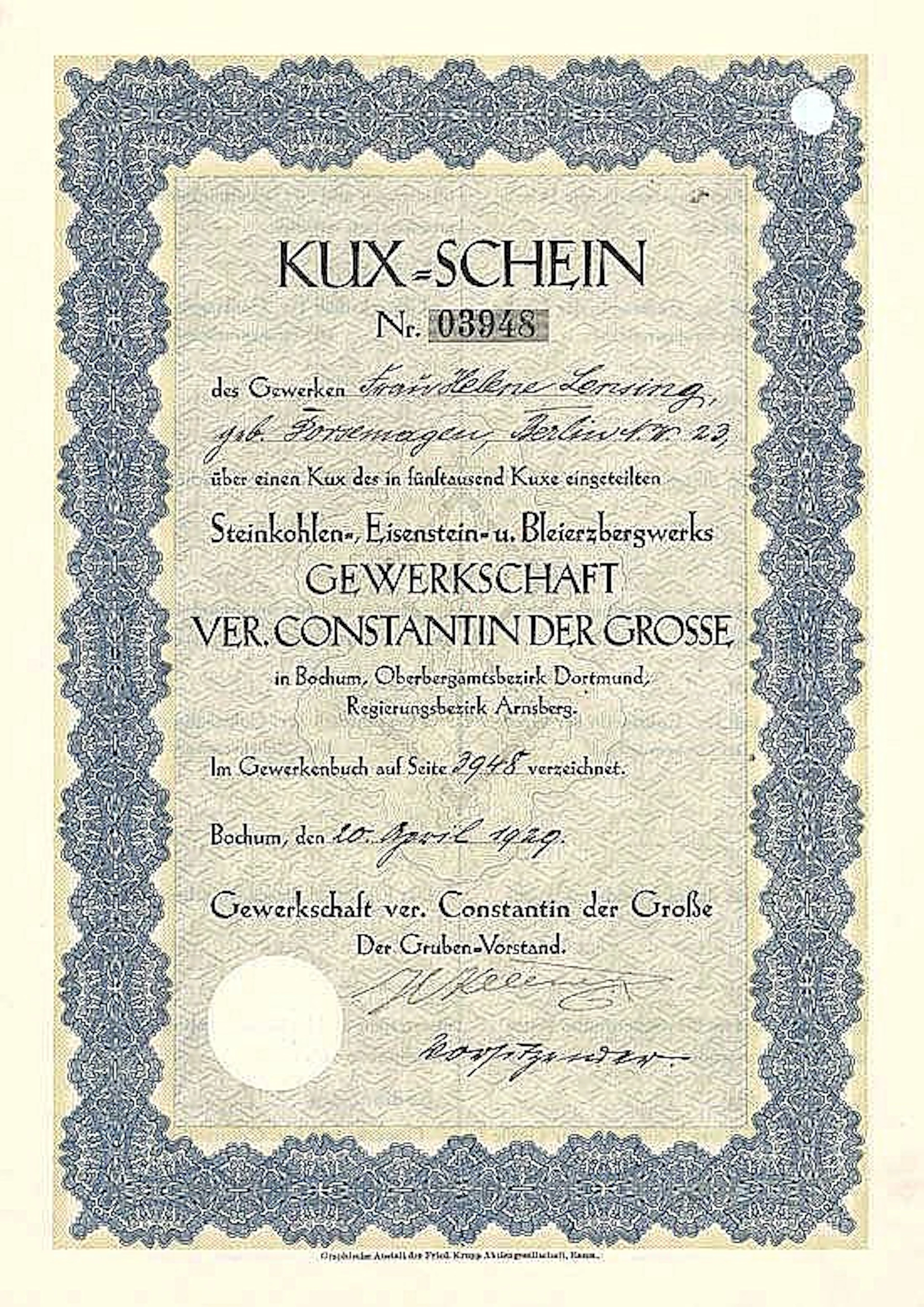 Gewerkschaft ver. Constantin der Große