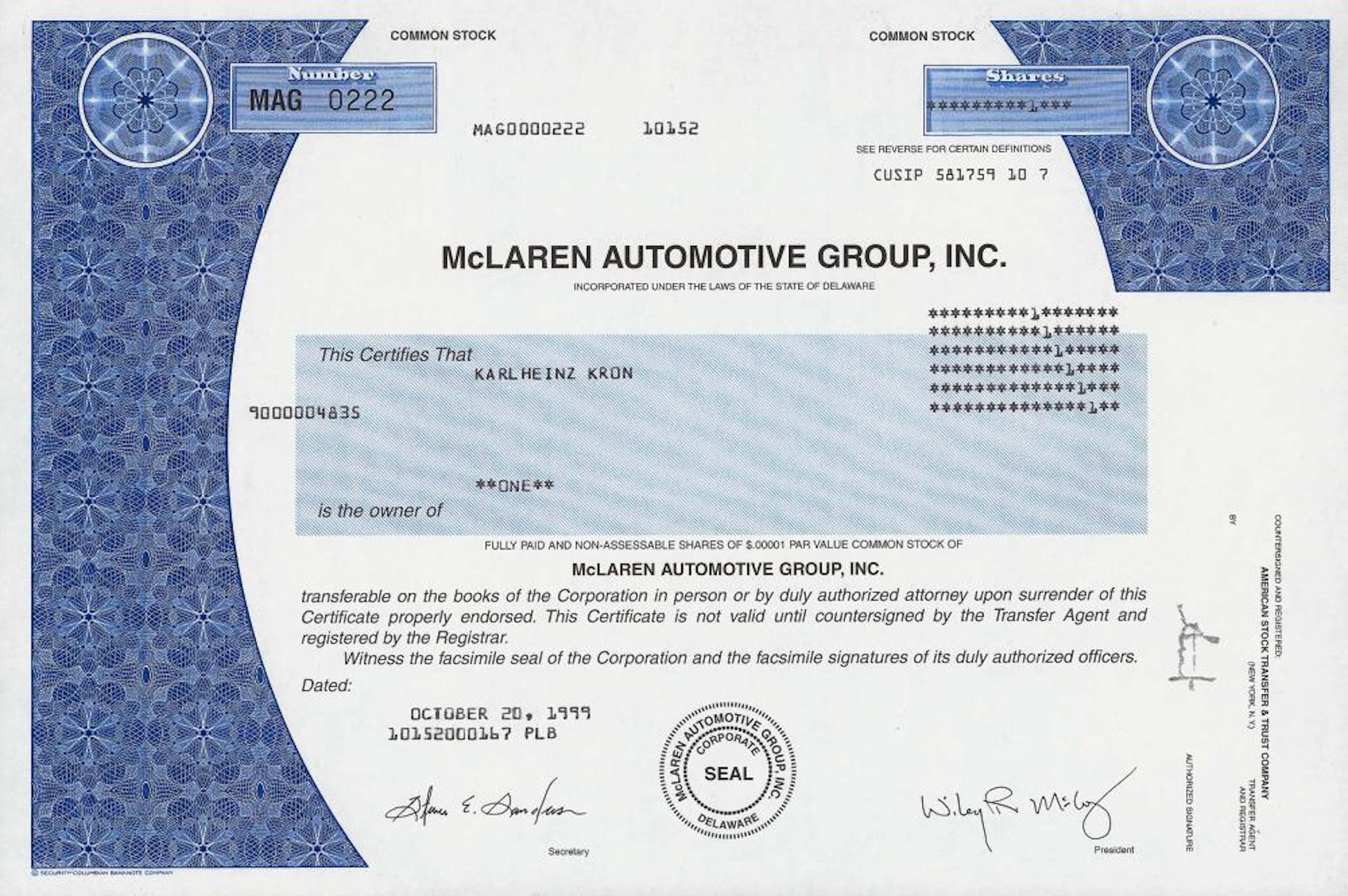 McLaren Automotive Group, Inc.