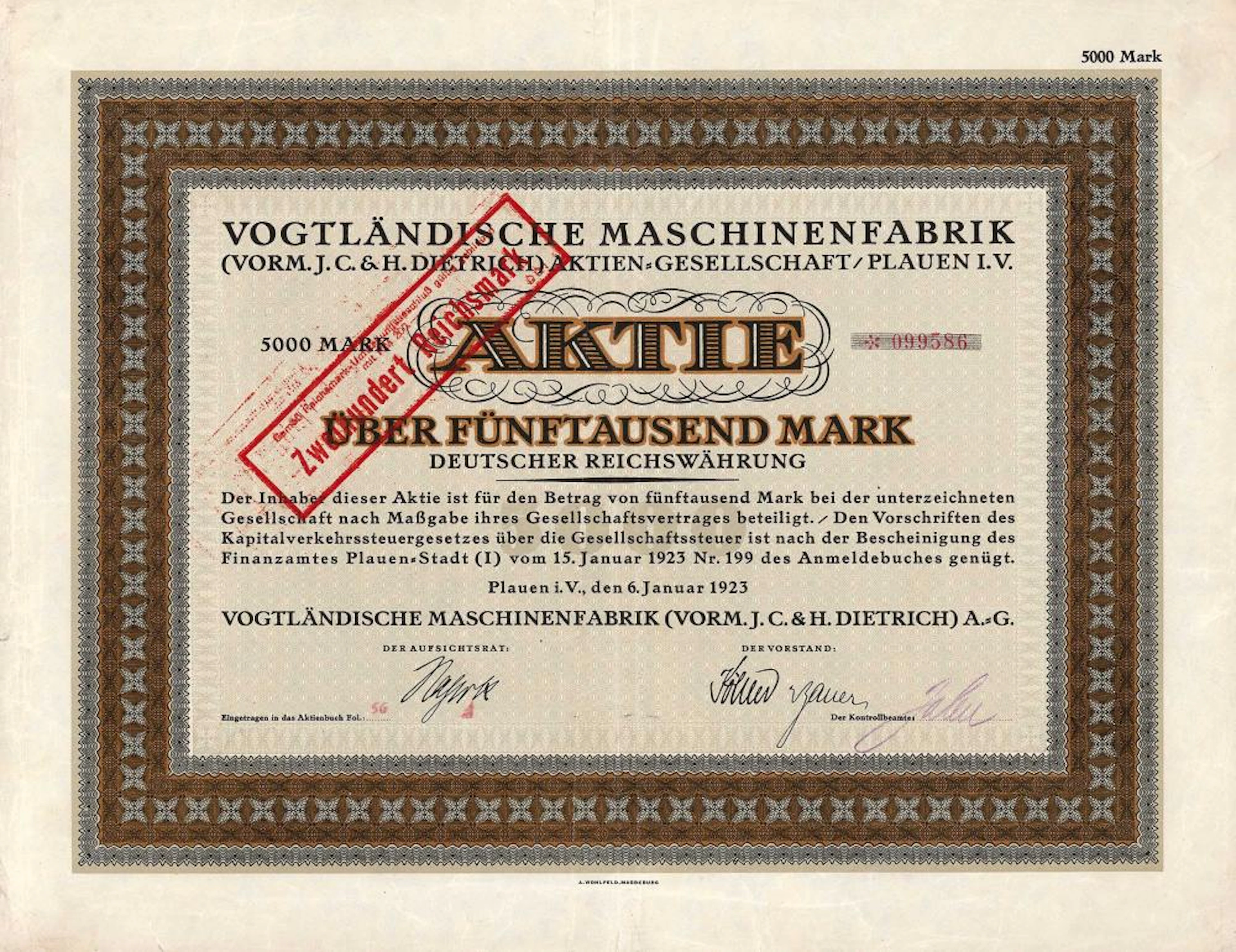 Vogtländische Maschinenfabrik (vorm. J. C. & H. Dietrich) AG
