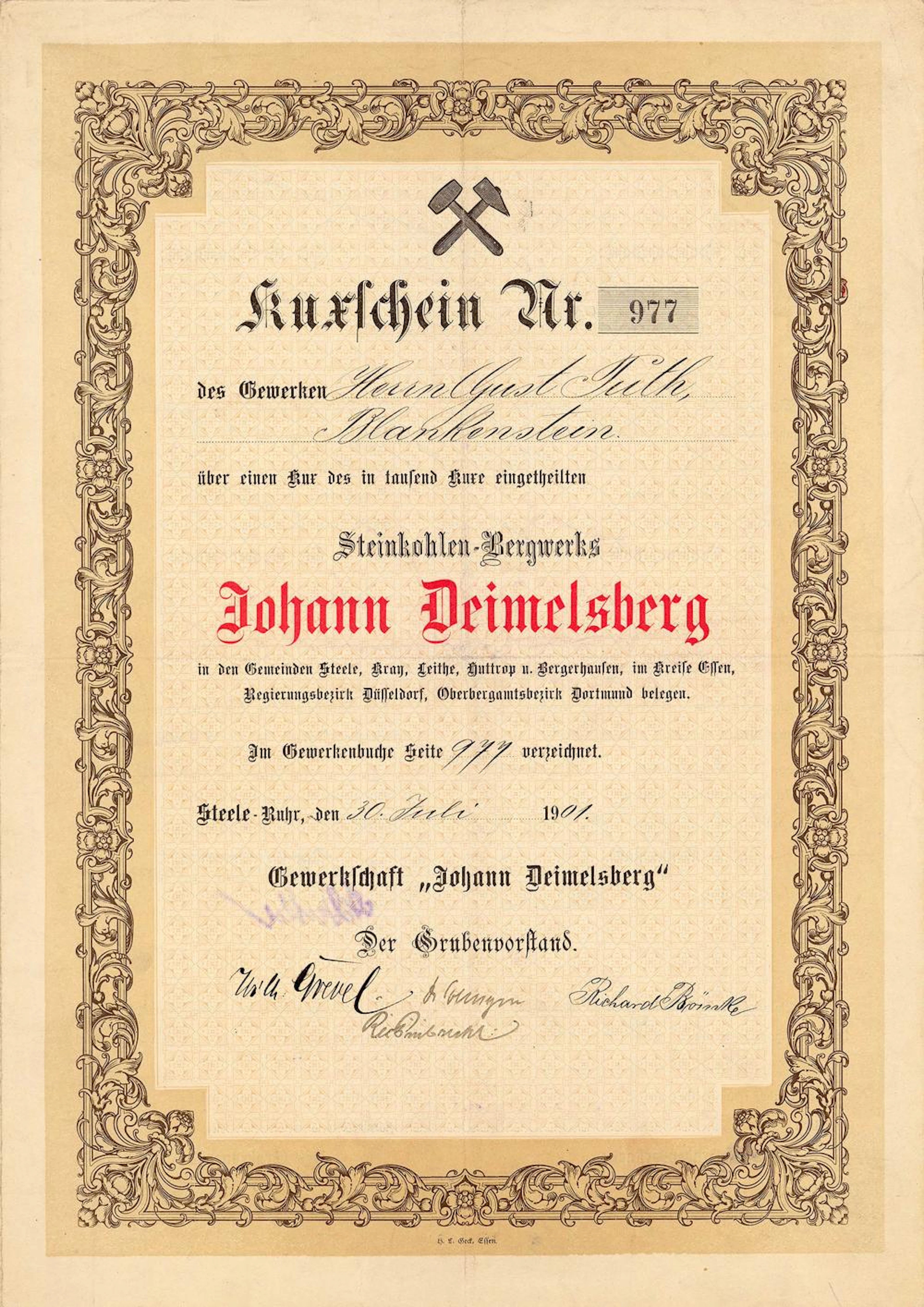 Gewerkschaft Johann Deimelsberg