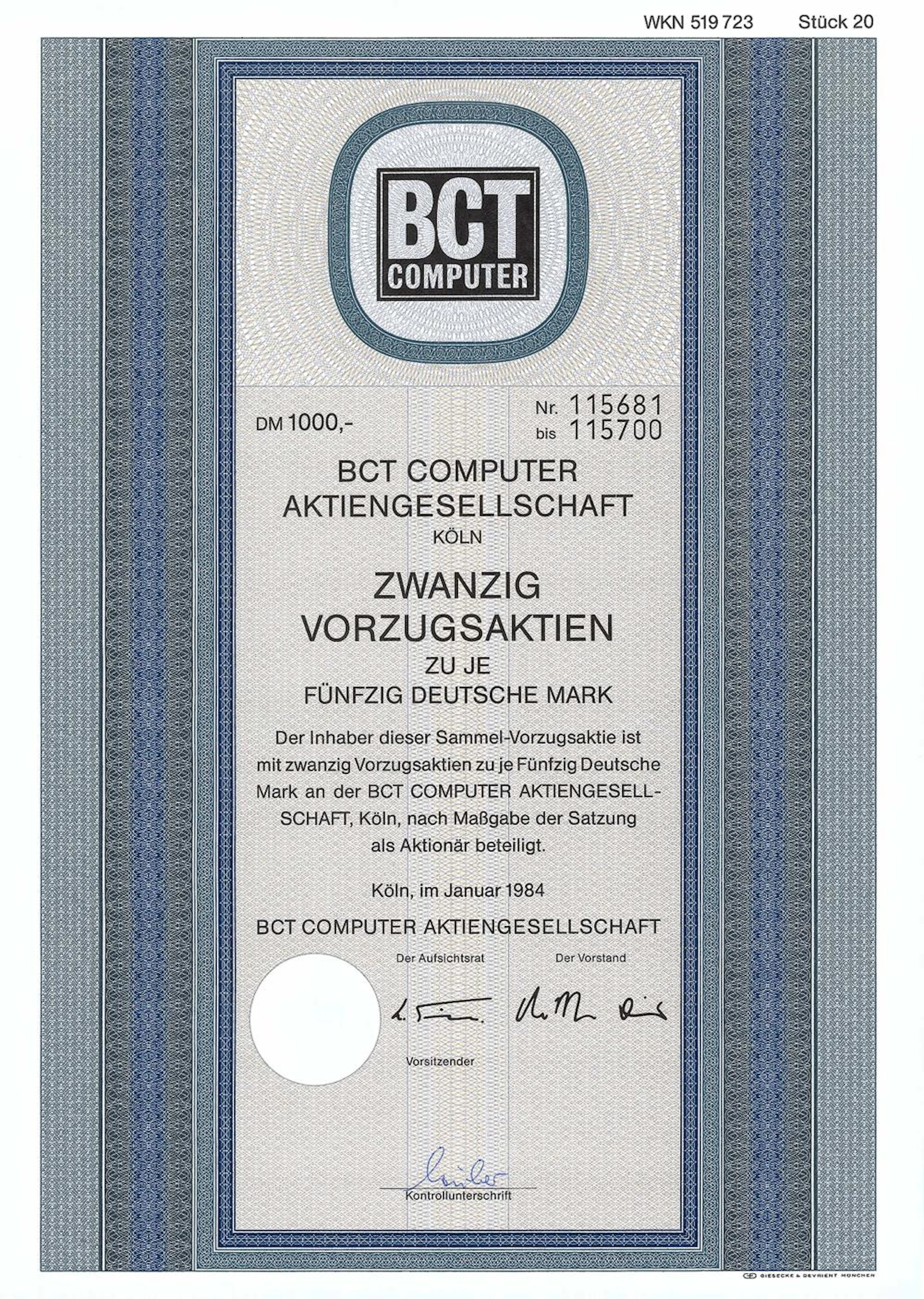 BCT Computer AG, Köl