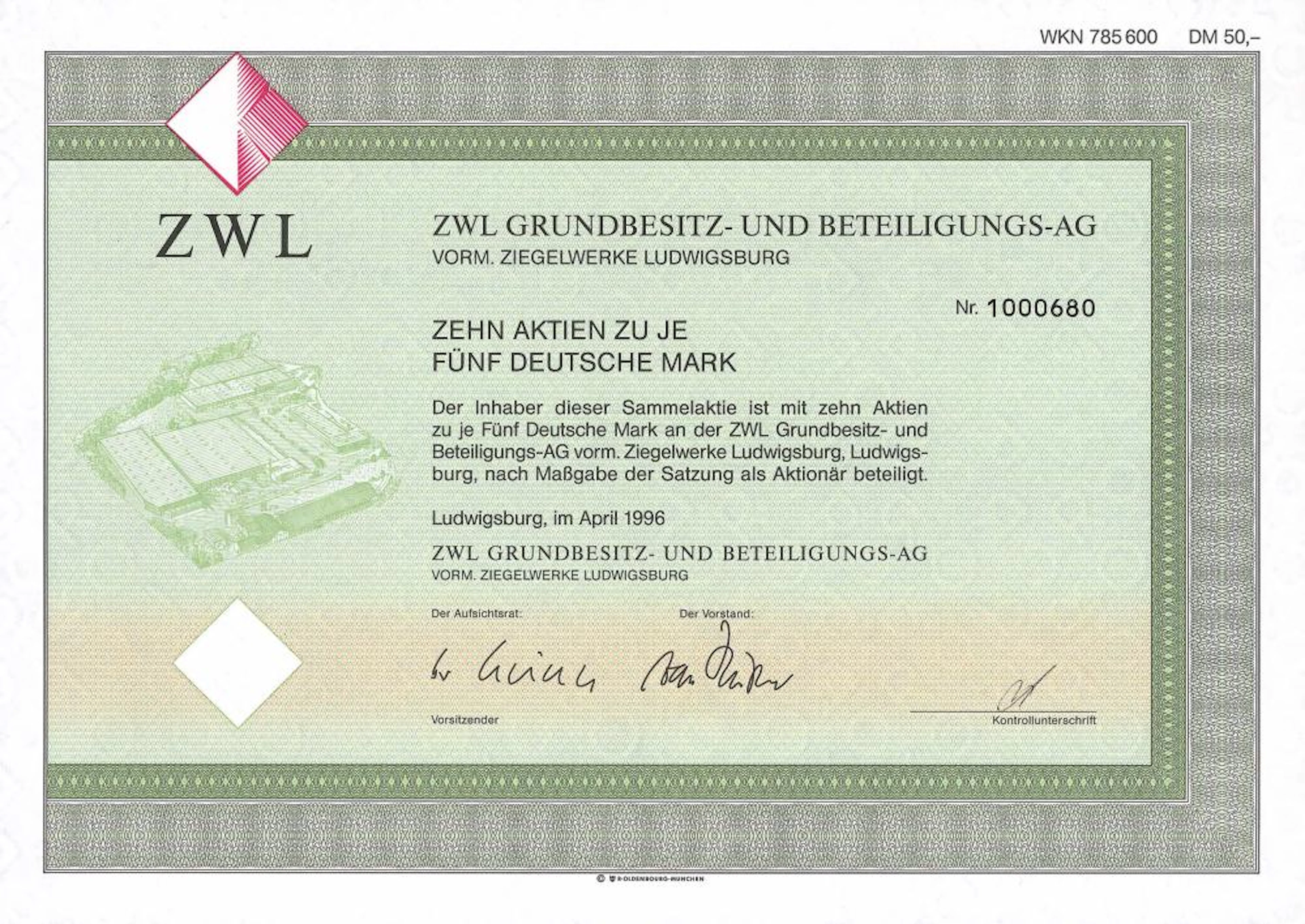 ZWL Grundbesitz- und Beteiligungs-AG vorm. Ziegelwerke Ludwigsburg, Ludwigsburg