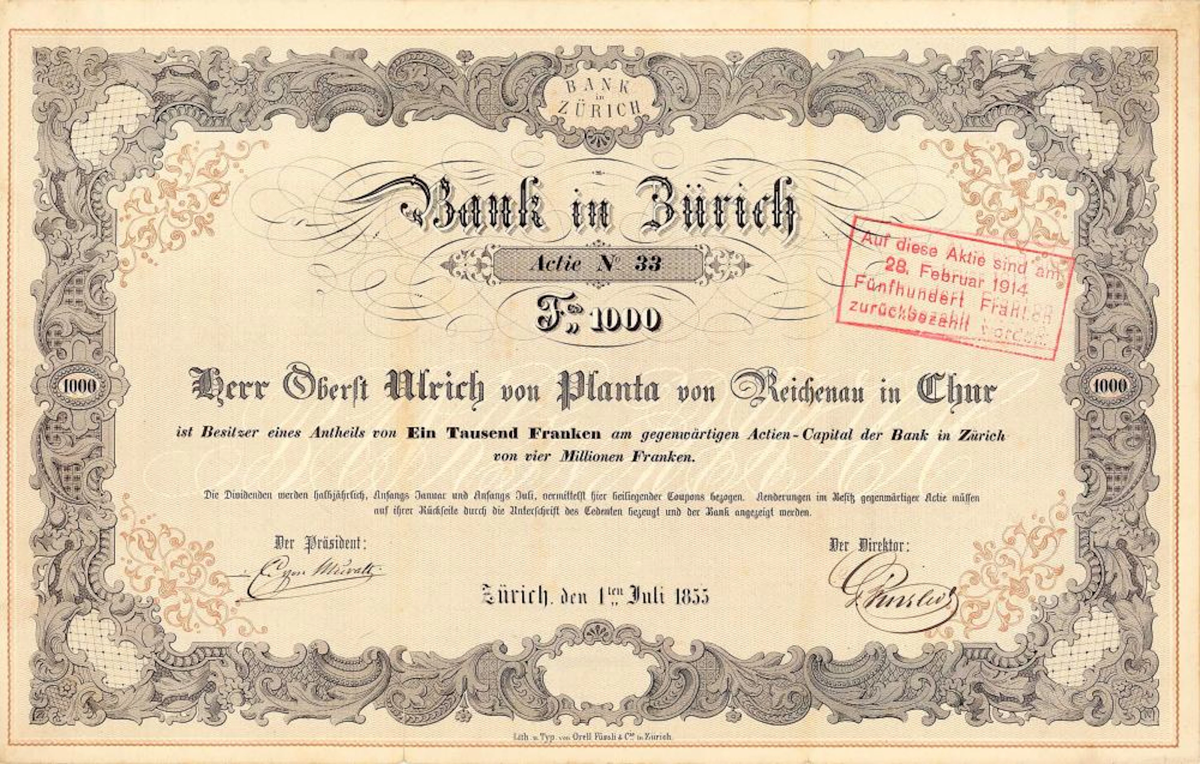 Bank in Zürich