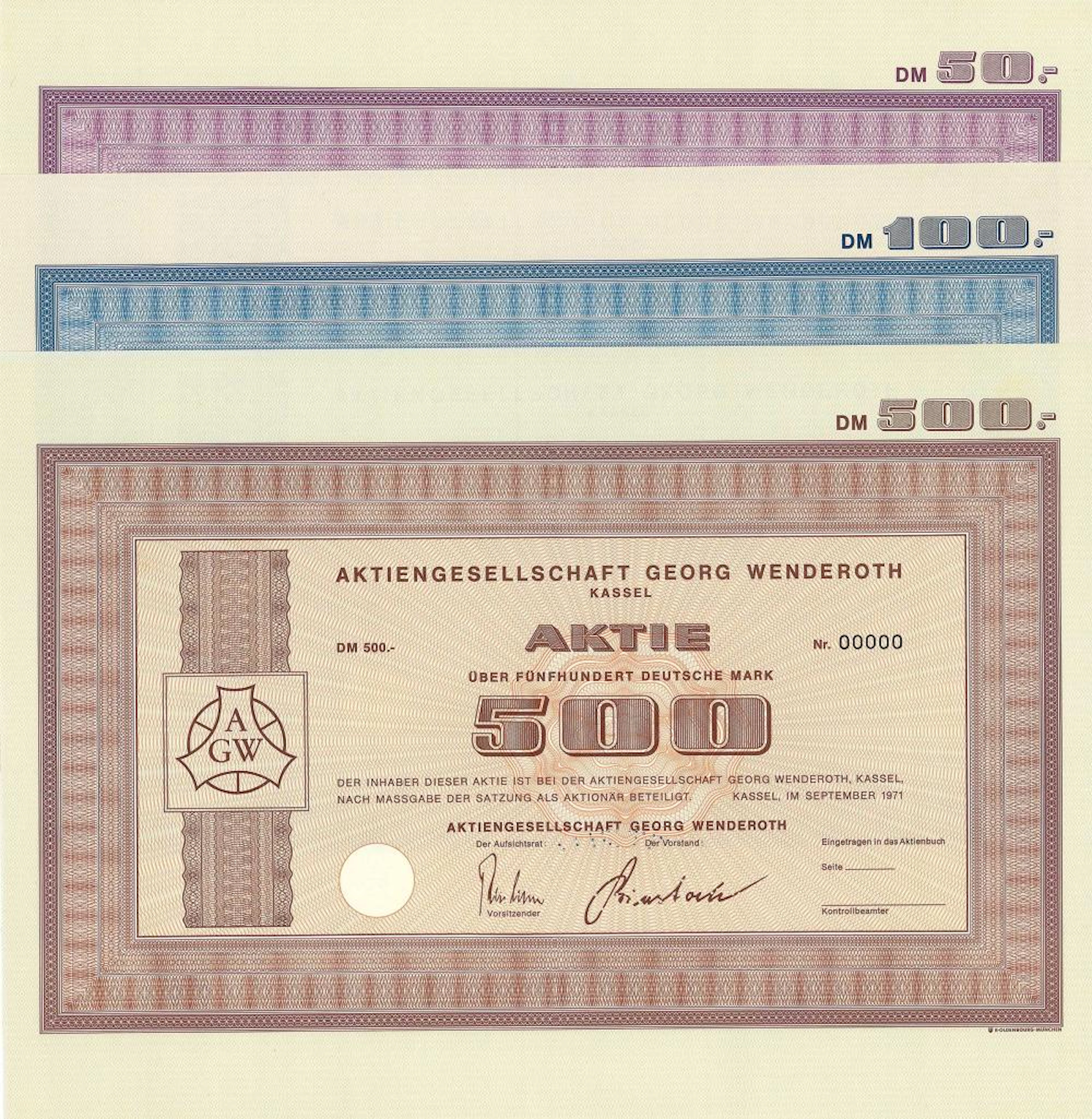 AG Georg Wenderoth (3 Stücke), Kassel