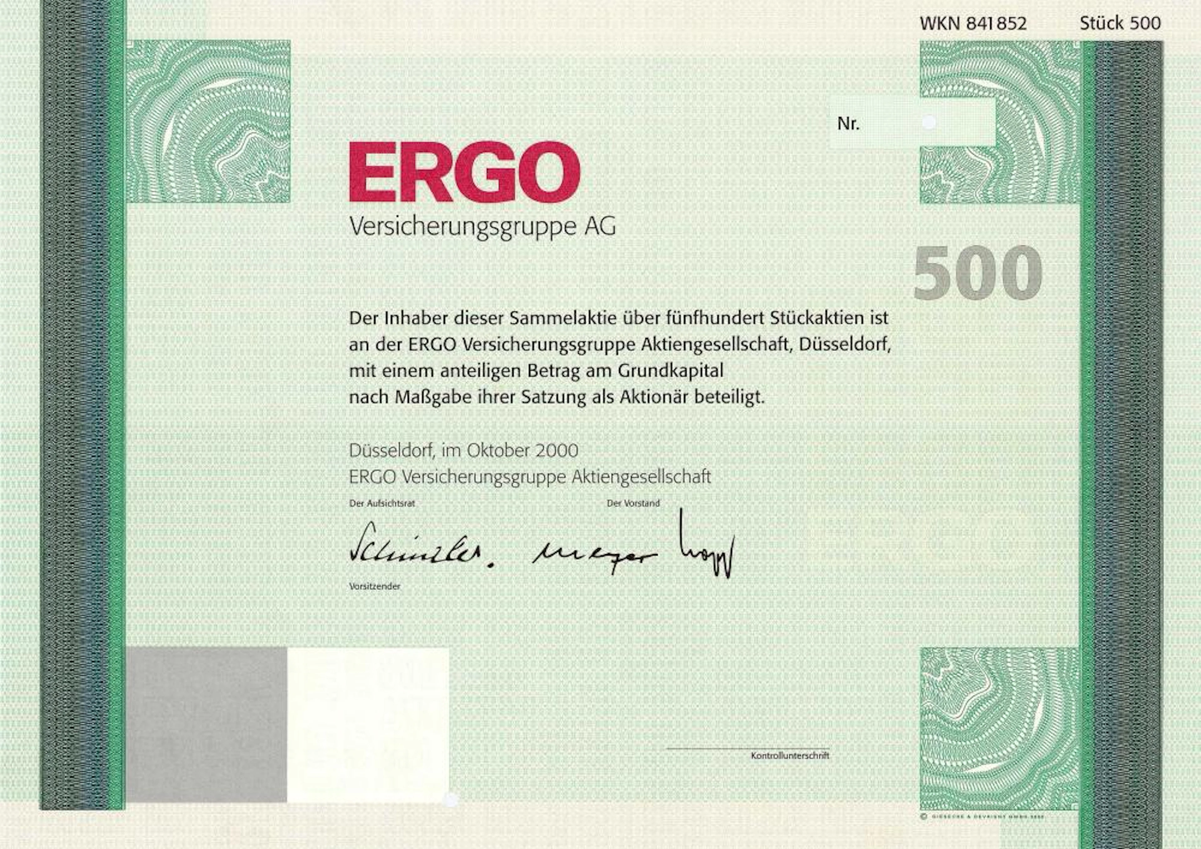 ERGO Versicherungsgruppe AG, Düsseldorf