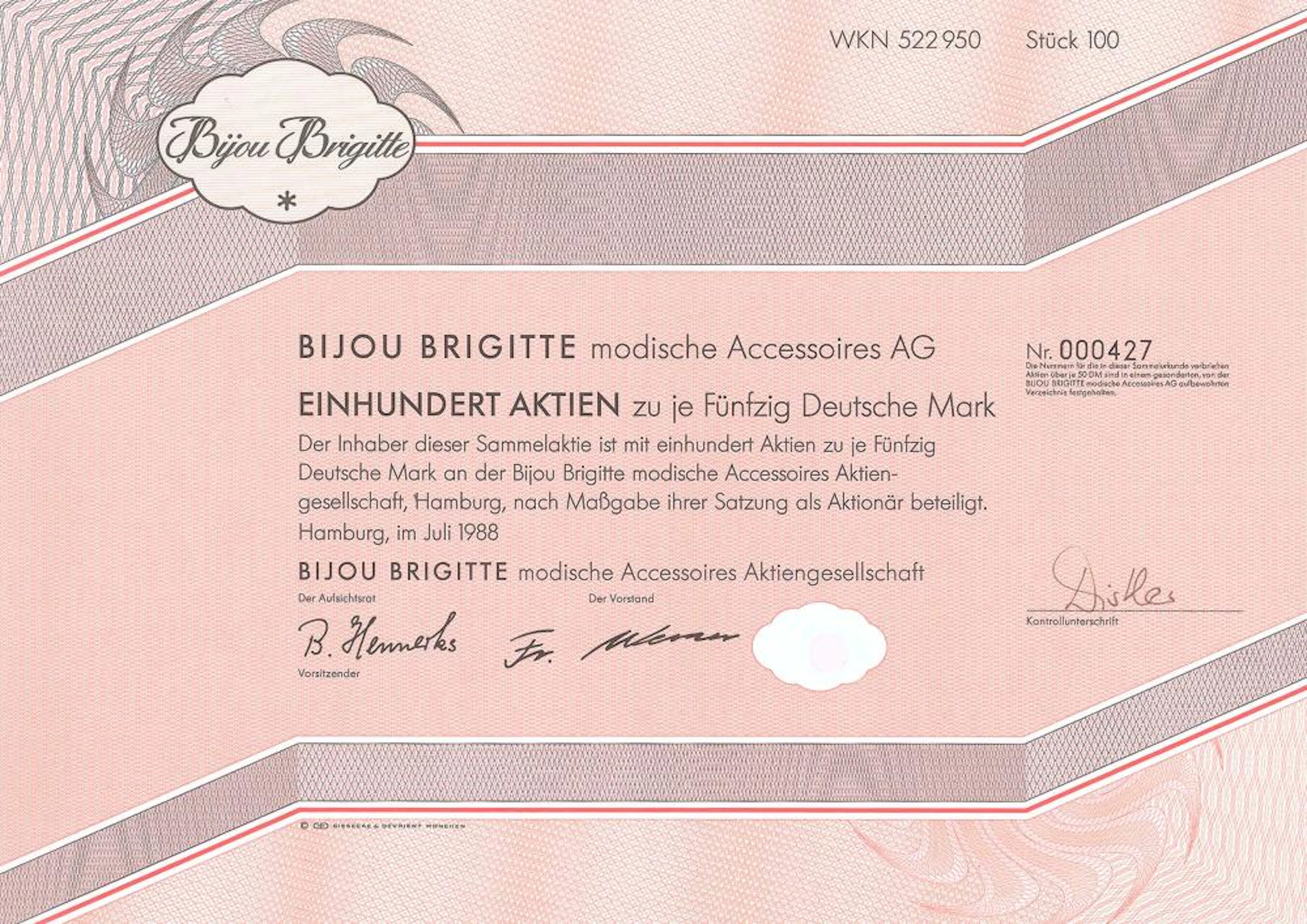 Bijou Brigitte modische Accessoires AG, Hamburg