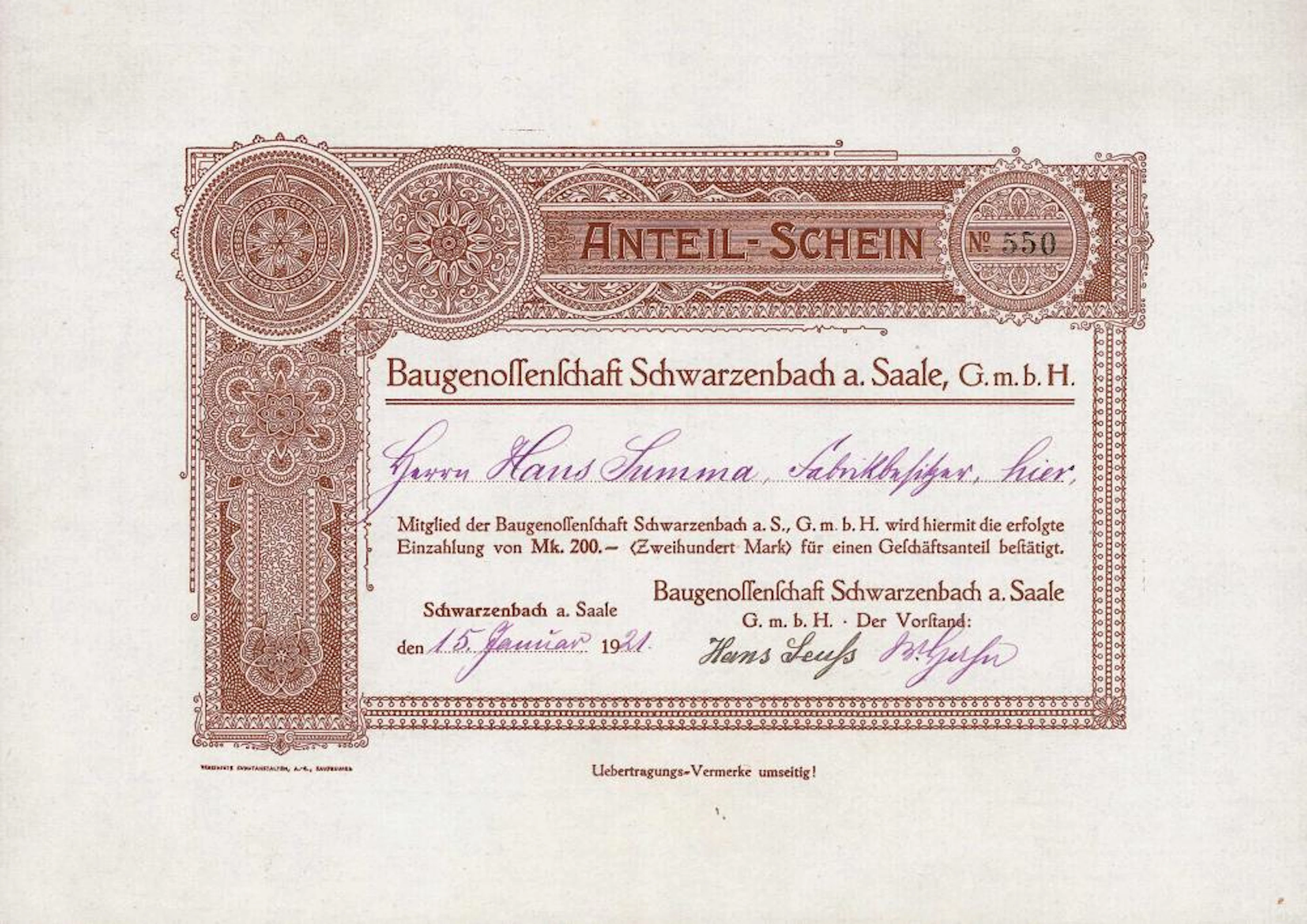 Baugenossenschaft Schwarzenbach a. Saale GmbH