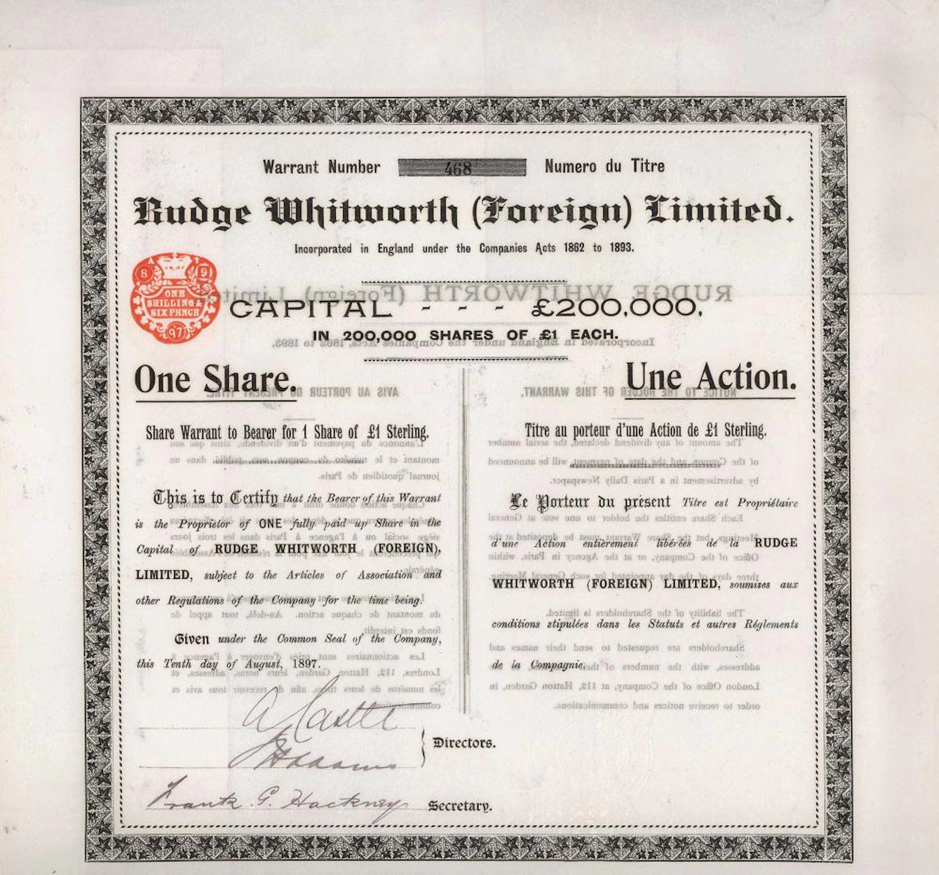 Rudge Whitworth (Foreign) Ltd.