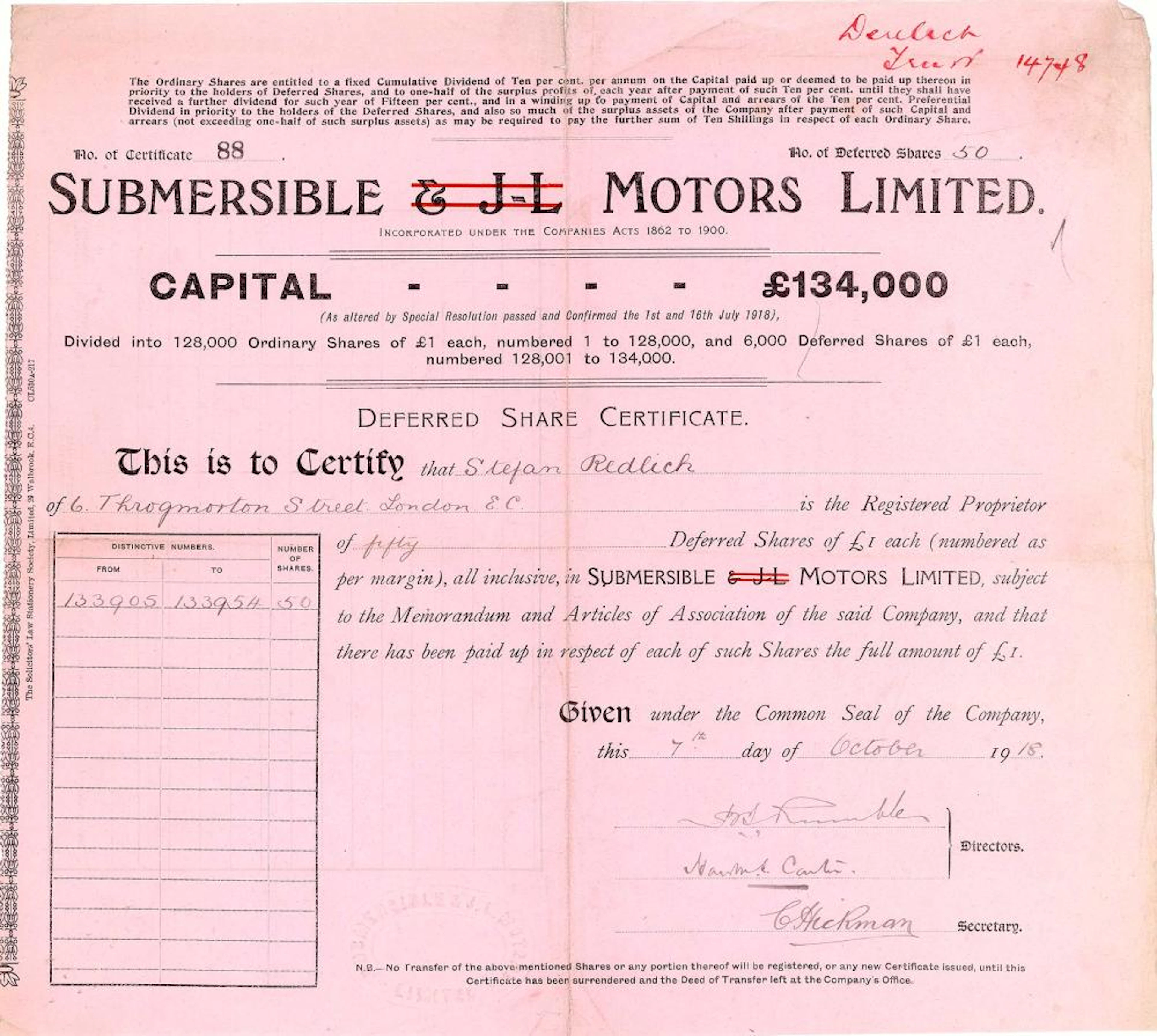 Submersible & J-L Motors Ltd.