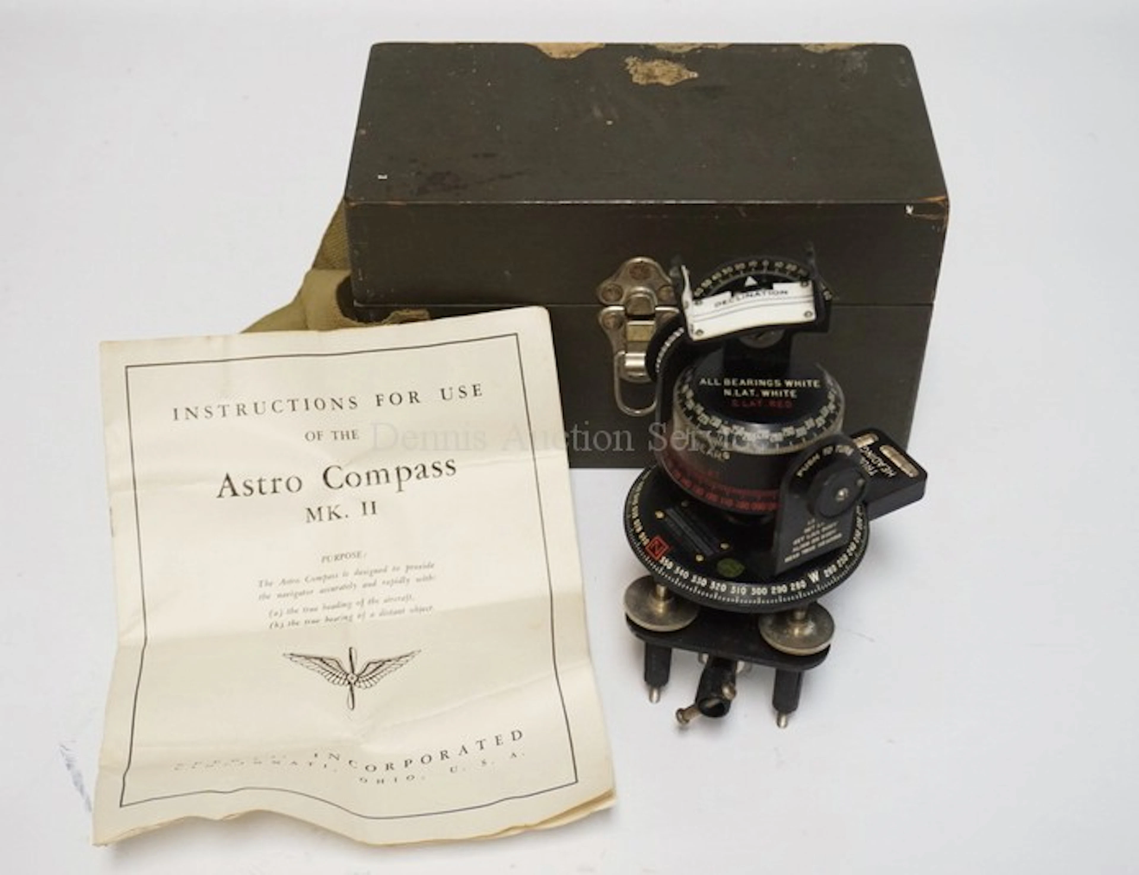 VINTAGE MILITARY *ASTRO COMPASS* MK II* MADE BY SPERTI INC