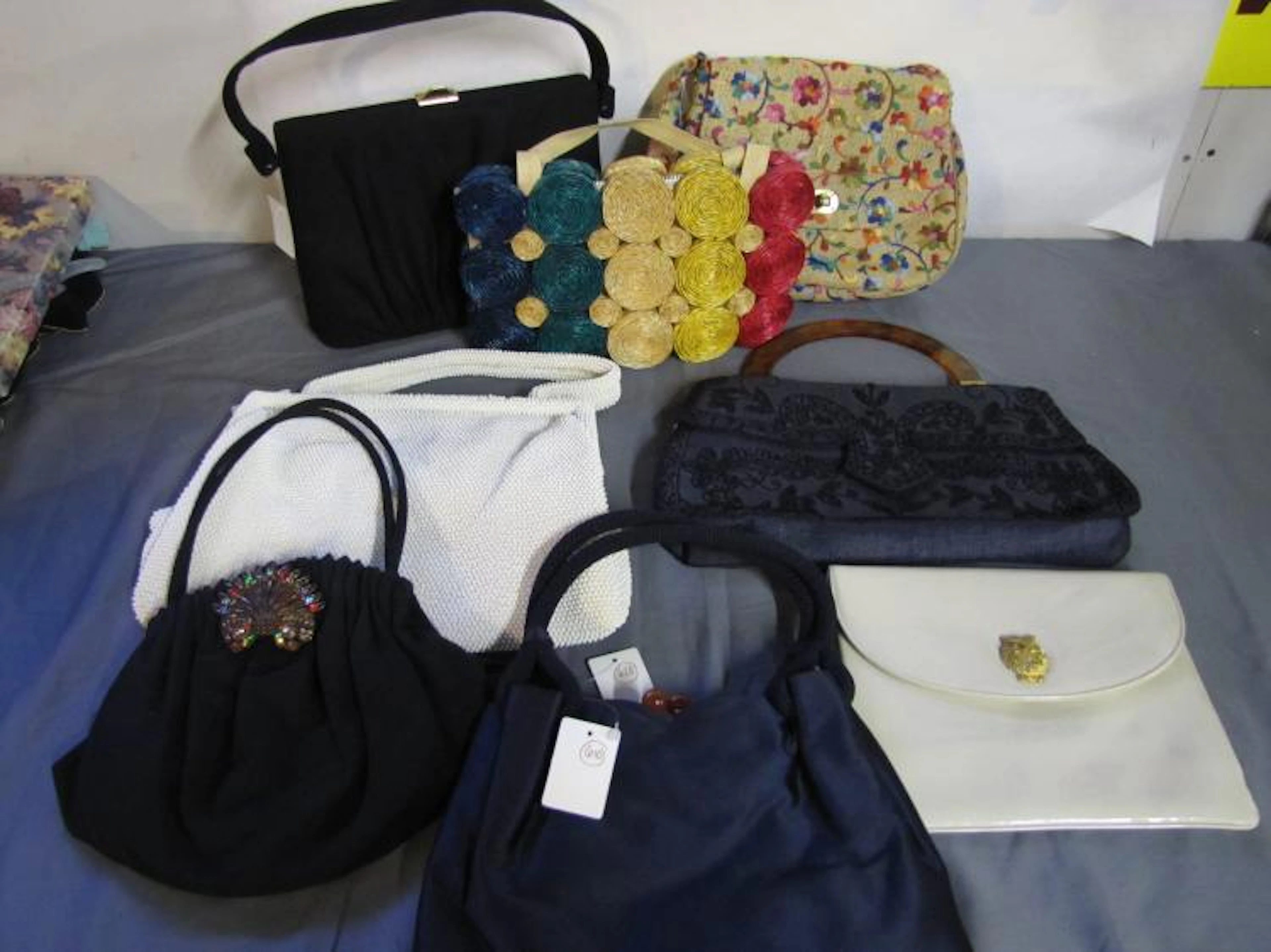 Lot of 8 1930's, 40's, 50's, 70's Vintage Purses