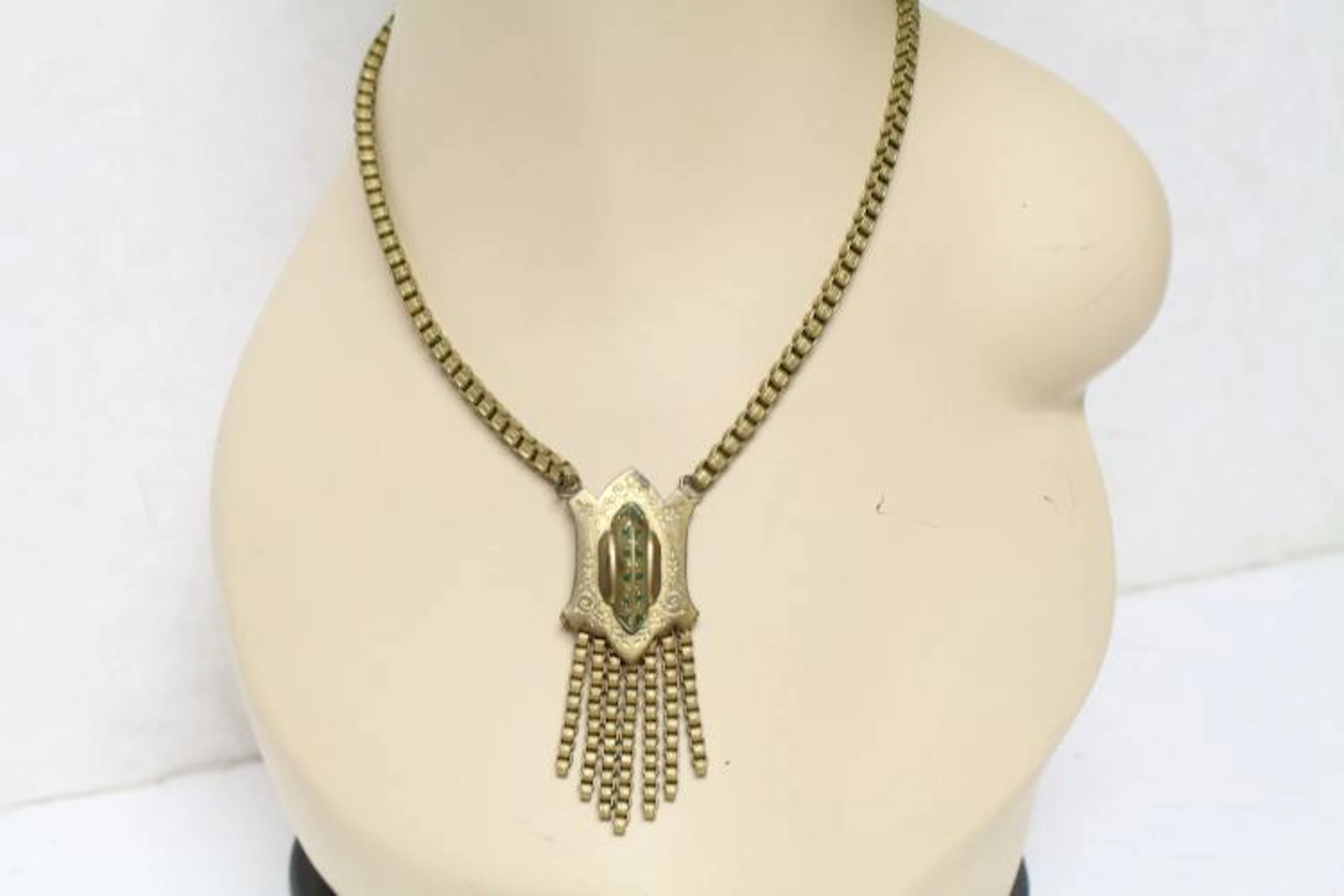 Vintage 1930s Brass Link Necklace