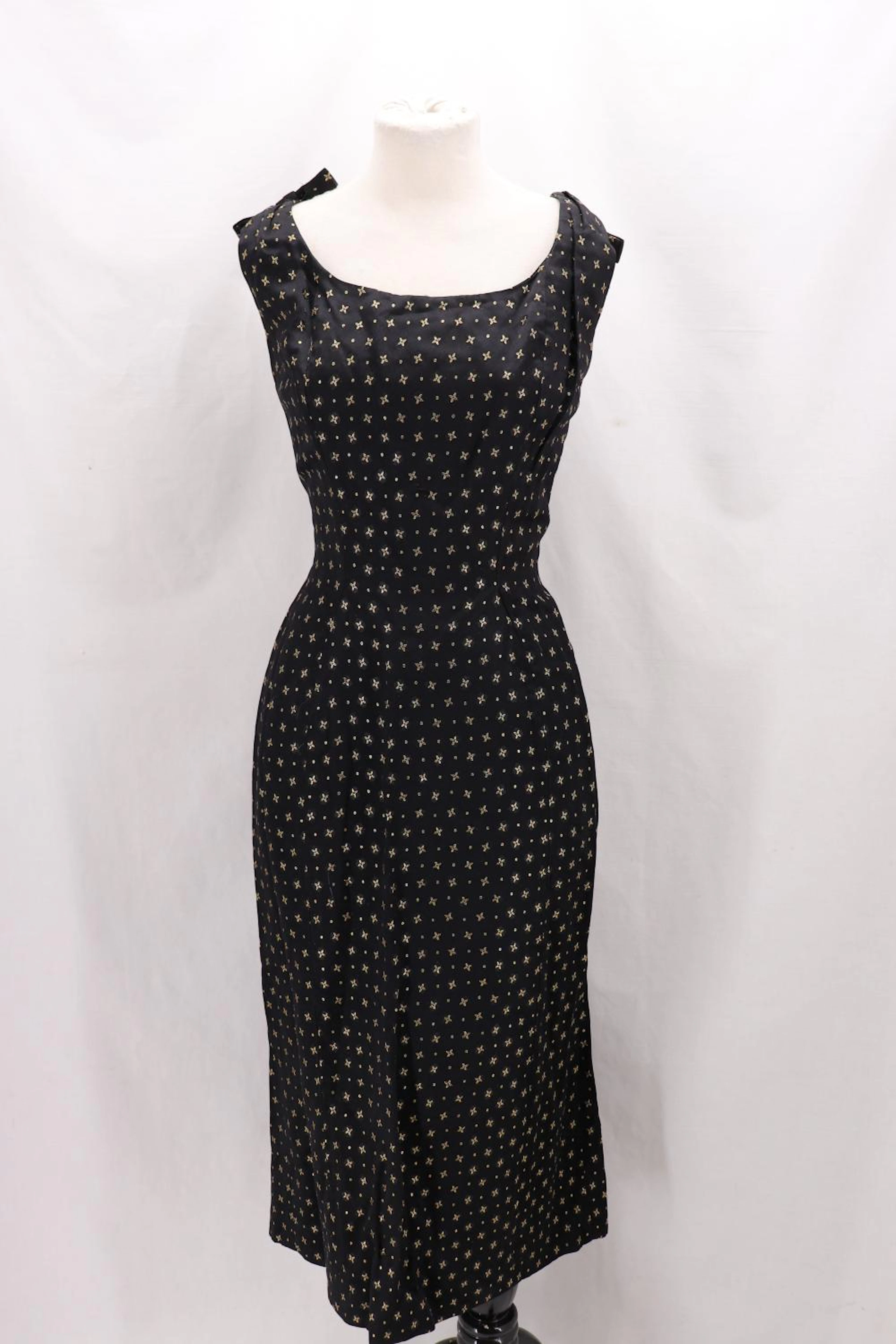 Vintage 1950's Suzy Perette, Satin Brocade Dreaa