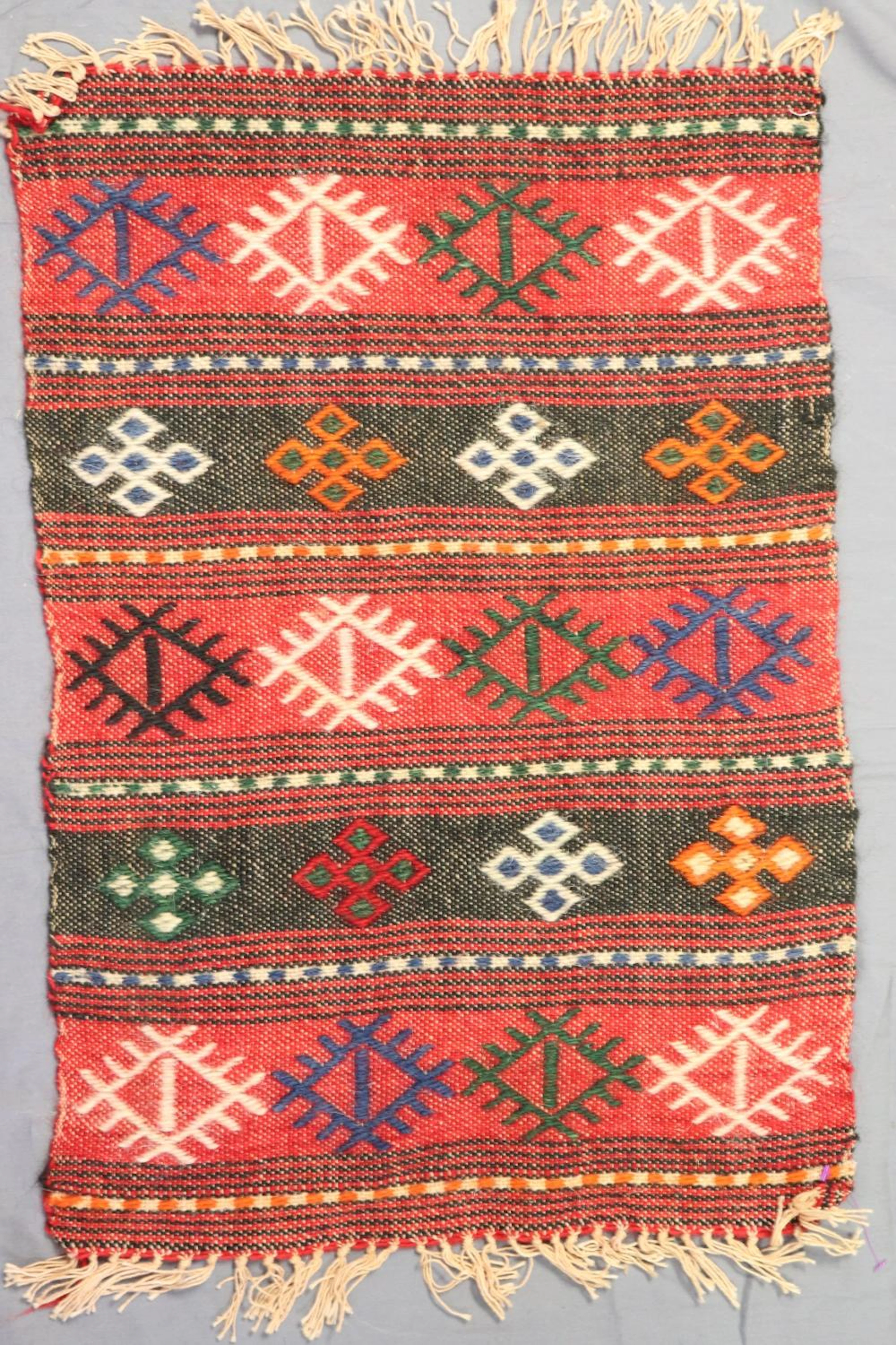Vintage Woven Wool Southwestern Carpet