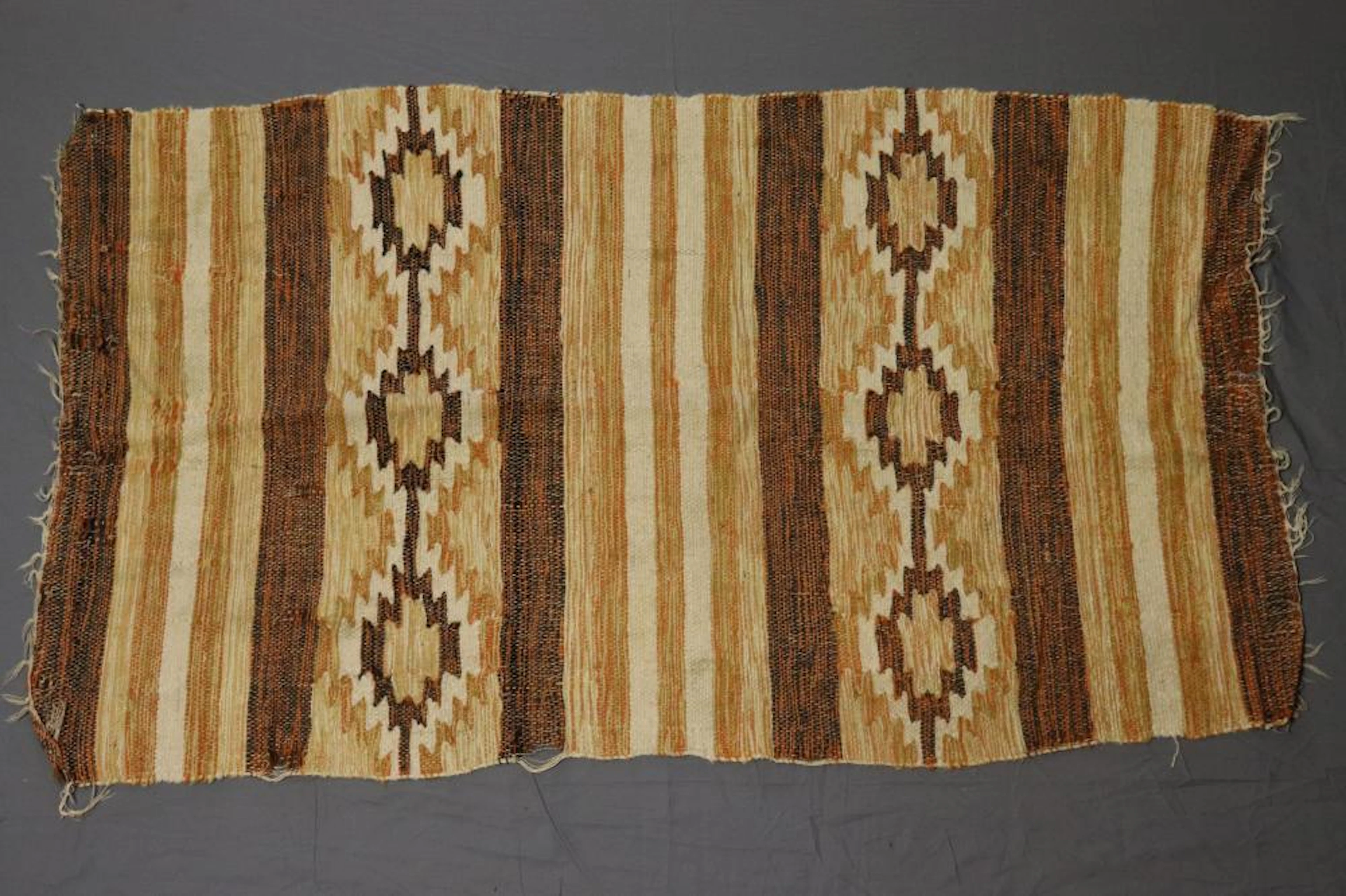 Vintage Southwestern Brown Wool Carpet