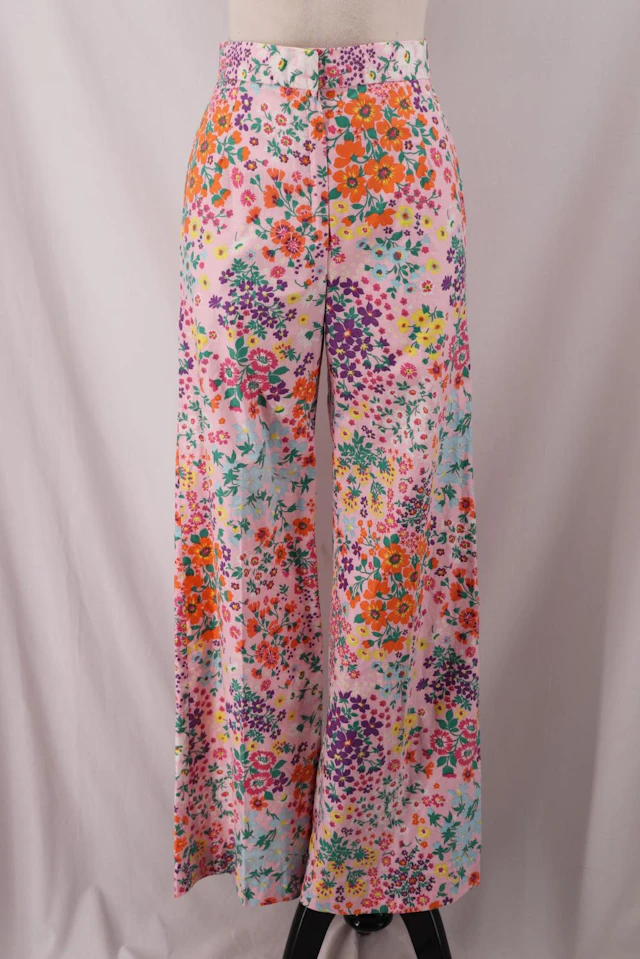Vintage 1960's Ginori Cotton Floral Pants, Miss Bergdorf