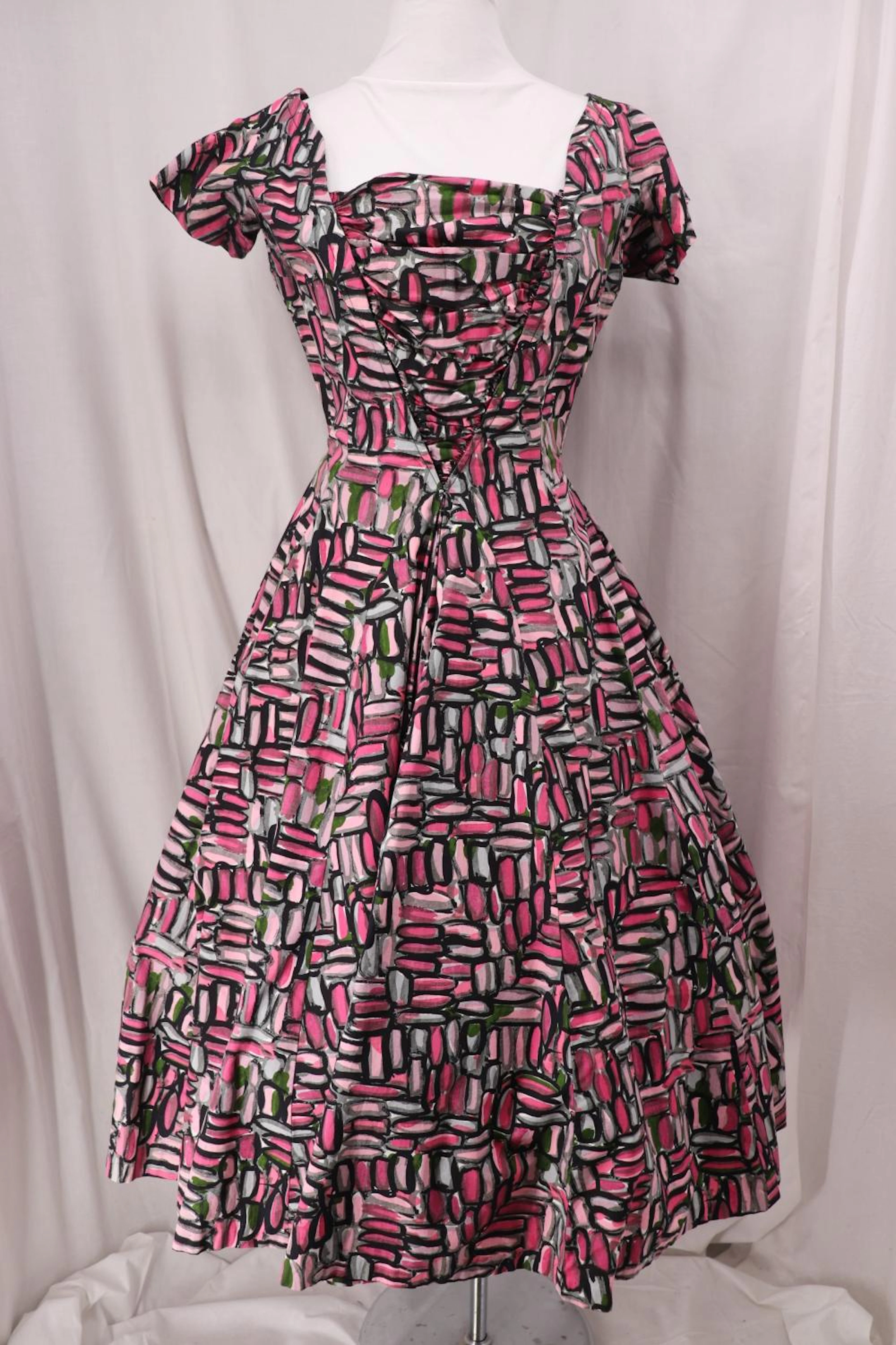 Vintage 1950's Suzy Perette Abstract Print Dress