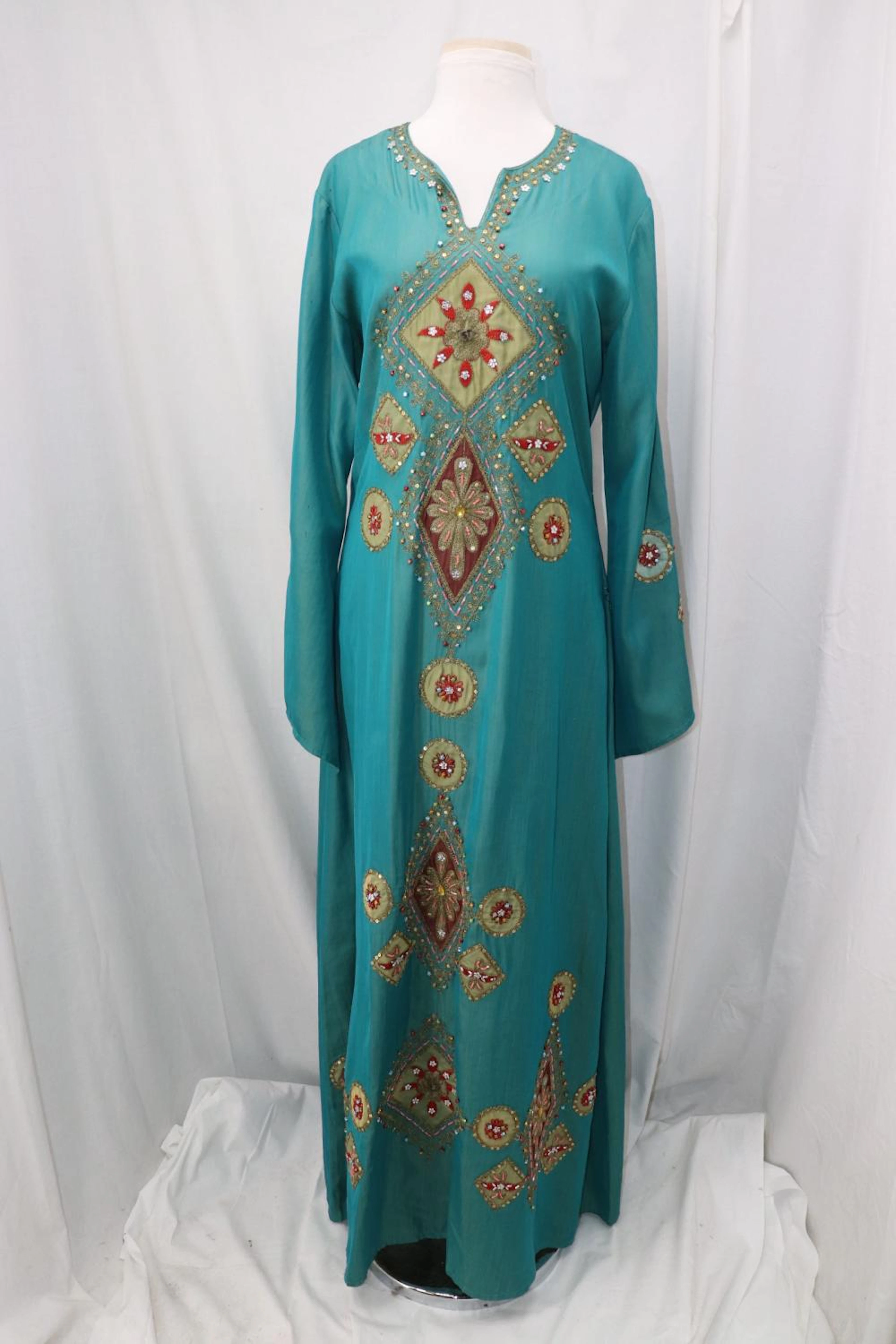 Vintage Saudi Arabia Long Beaded Dress