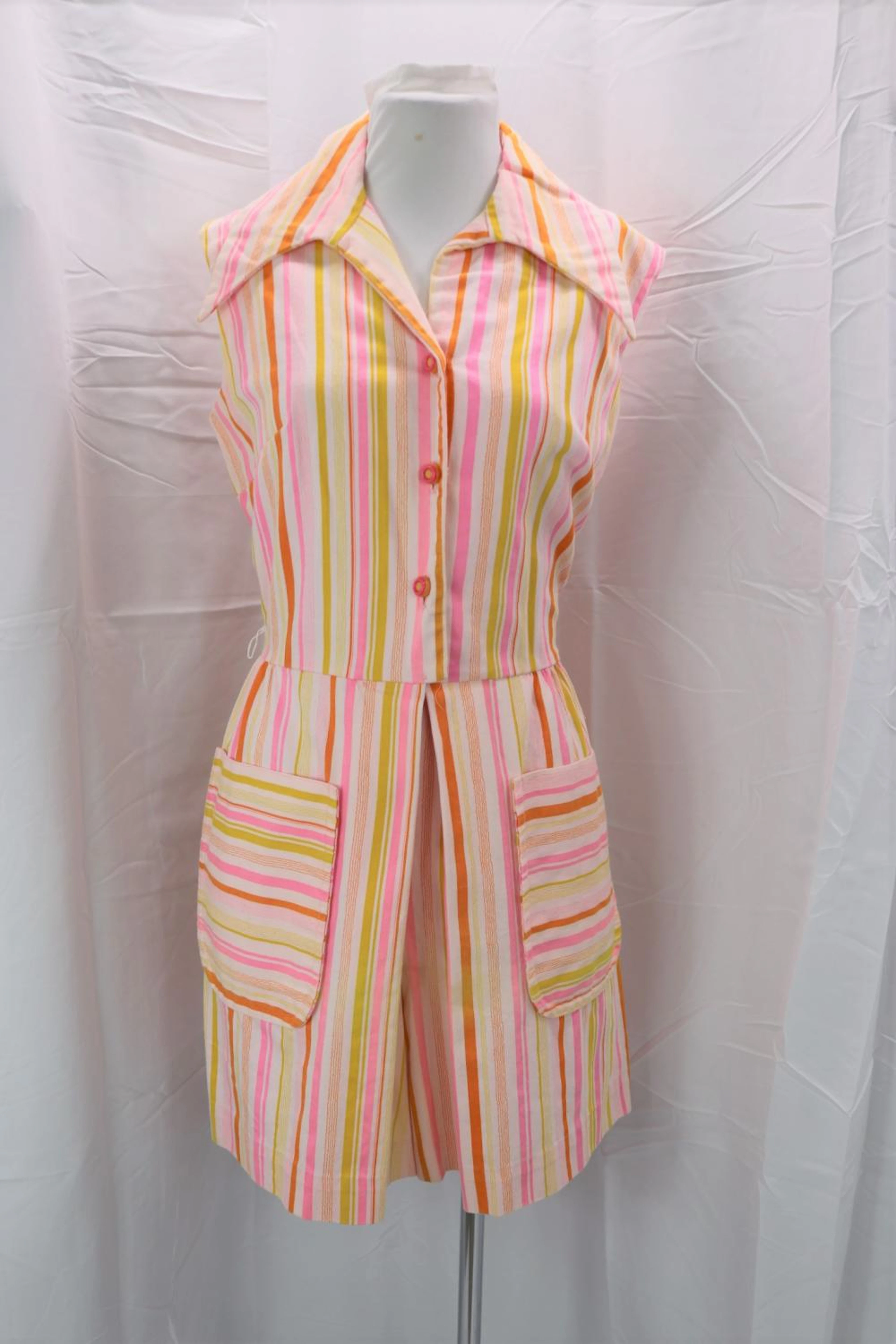Vintage 1960's Liberty Circle Striped Scooter Skort Romper